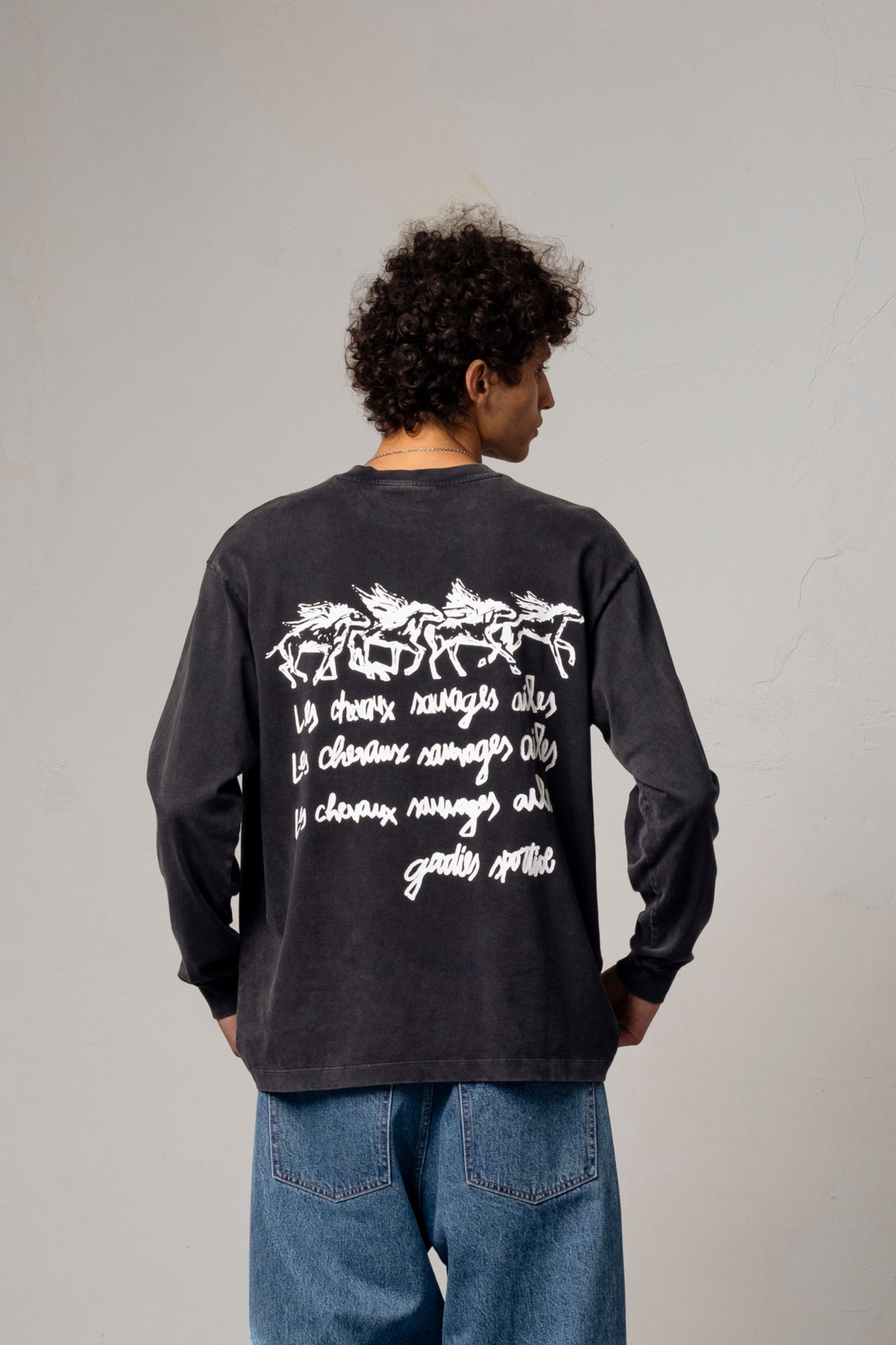 GOODIES SPORTIVE Les Chevaux Sauvages Long Sleeve Grey Fadeout | Coton | Edgar Bdx