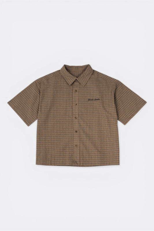 Goodies Sportive Moss Boxy Shirt Caramel | Chemise Coton Jacquard