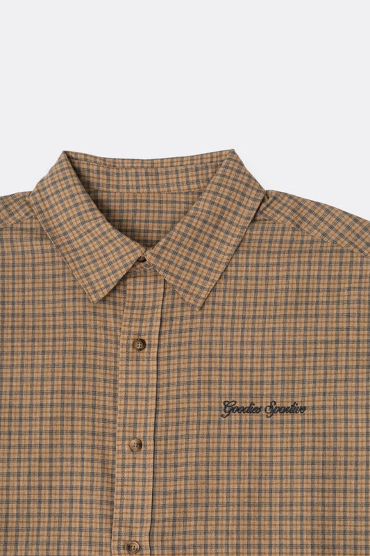 Goodies Sportive Moss Boxy Shirt Caramel | Chemise Coton Jacquard