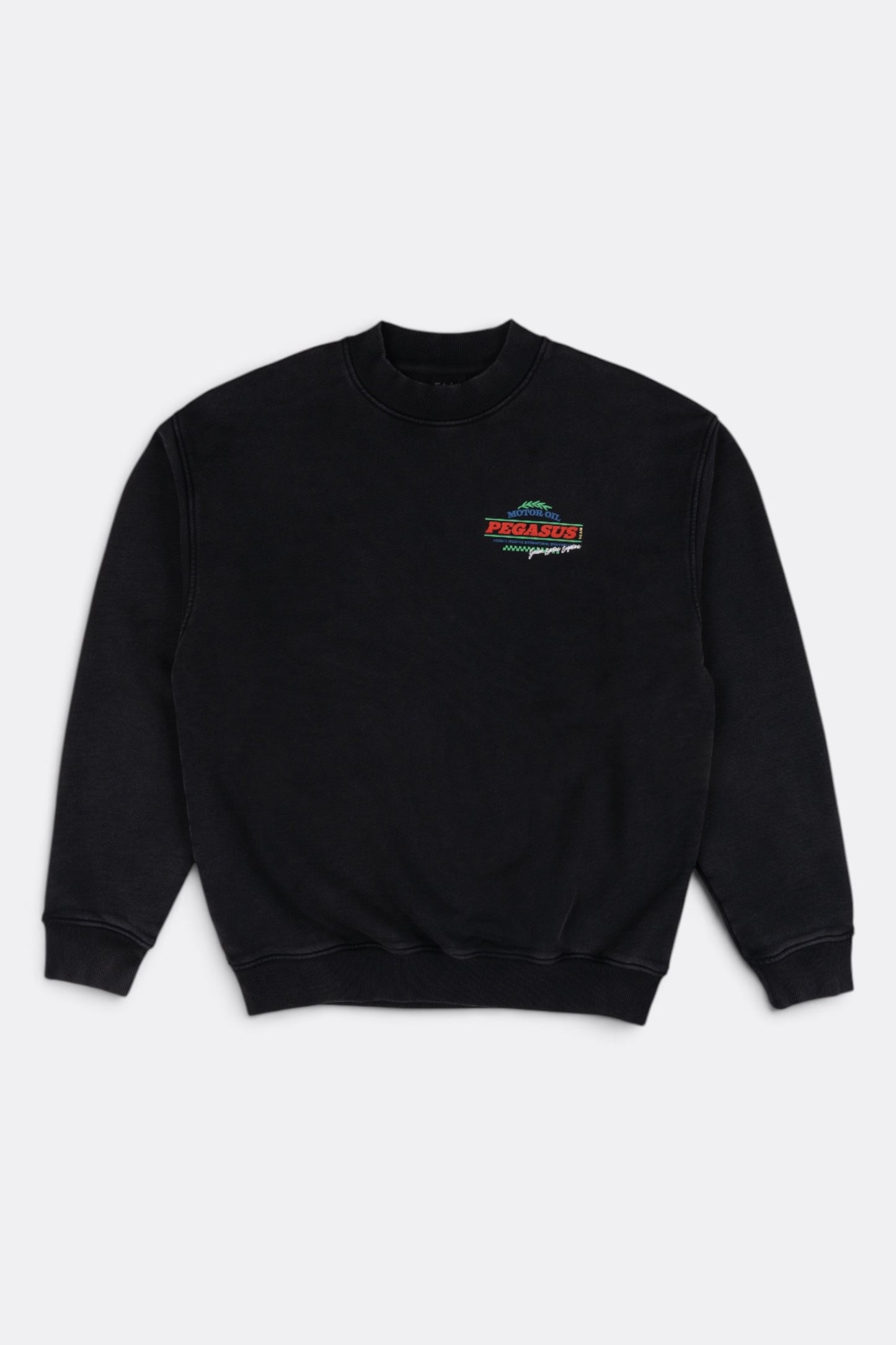 GOODIES SPORTIVE Motor Oil Crewneck Black | Sweat Coton 550g Motif | Edgar Bdx