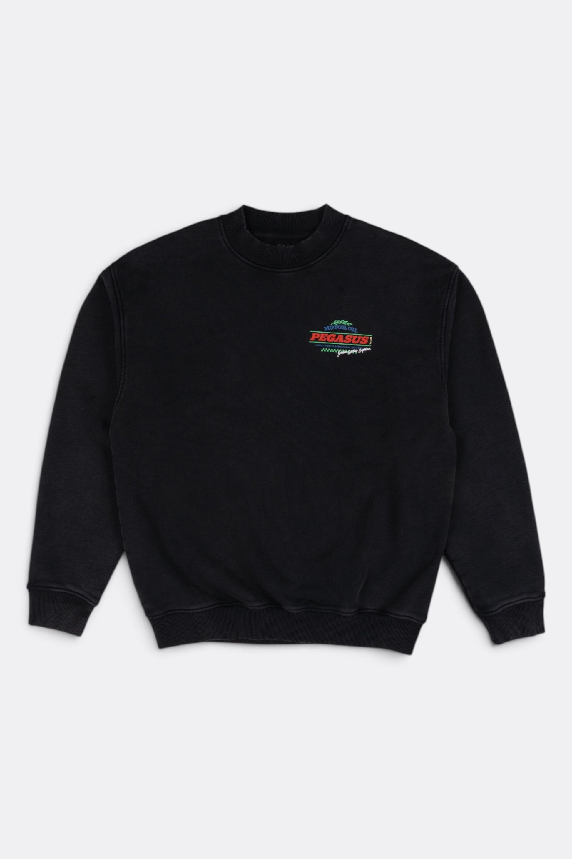 GOODIES SPORTIVE Motor Oil Crewneck Black | Sweat Coton 550g Motif | Edgar Bdx