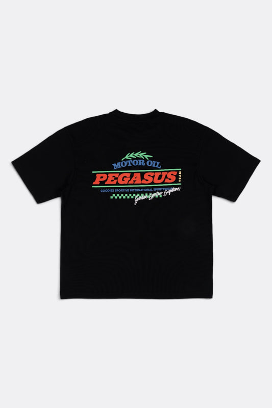 GOODIES SPORTIVE Motor Oil Tee Black | T-Shirt Coton 290g Motif | Edgar Bdx