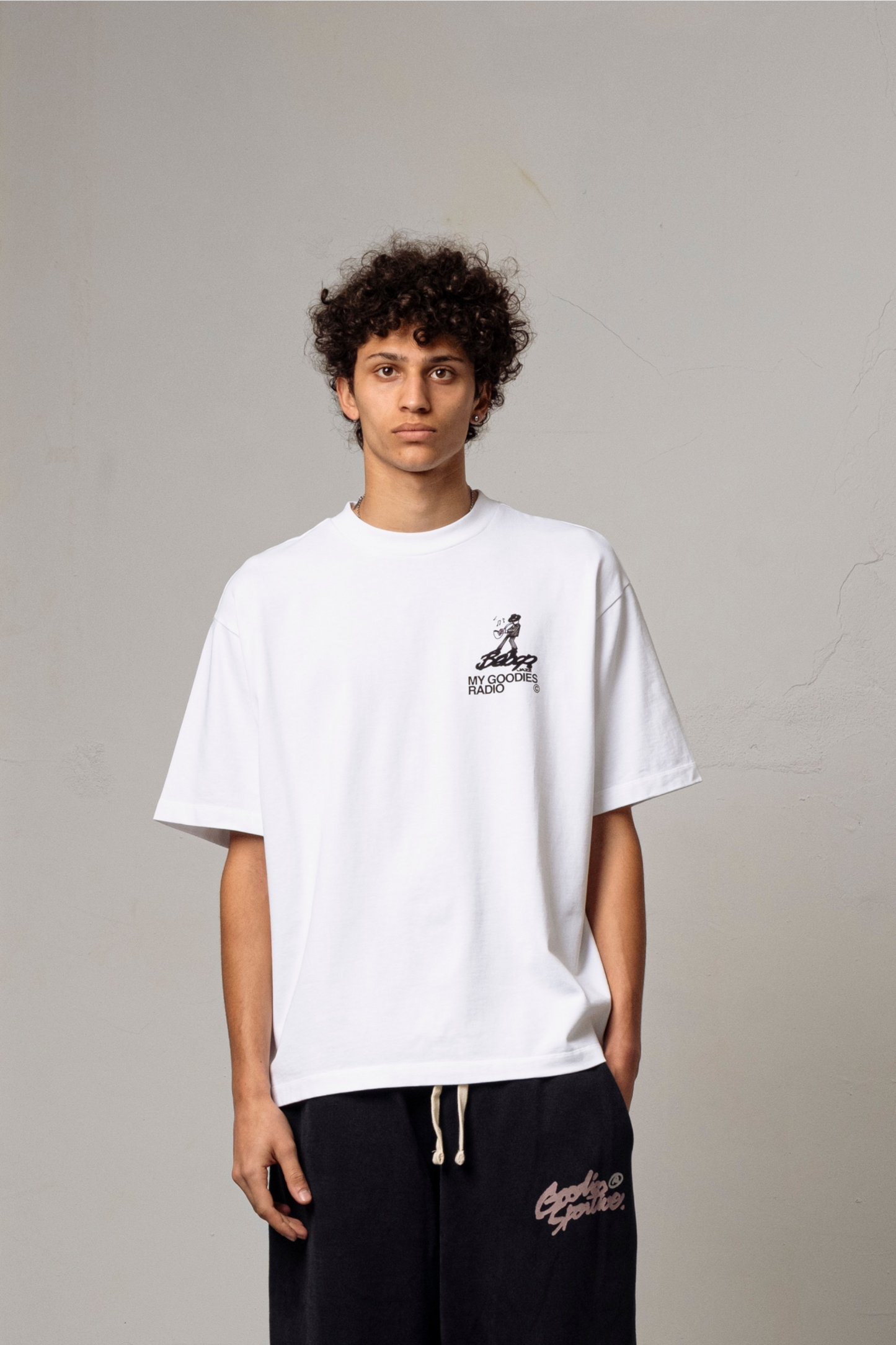GOODIES SPORTIVE My Goodies Radio Tee White | T-Shirt Coton 290g Motif | Edgar Bdx
