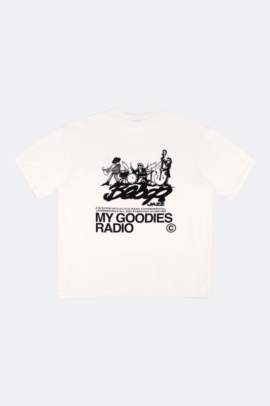 GOODIES SPORTIVE My Goodies Radio Tee White | T-Shirt Coton 290g Motif | Edgar Bdx