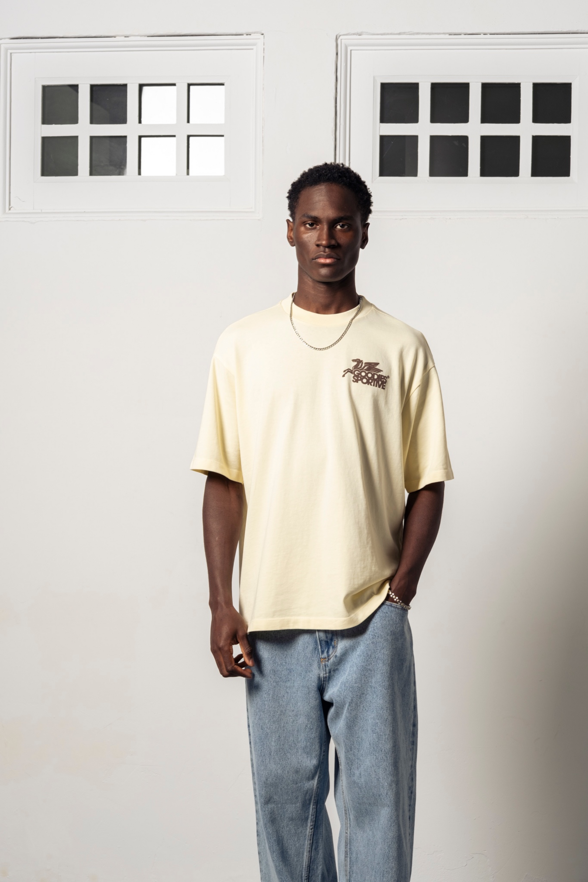 GOODIES SPORTIVE New Pegasus Tee Butter | T-Shirt Coton 290g Motif | Edgar Bdx
