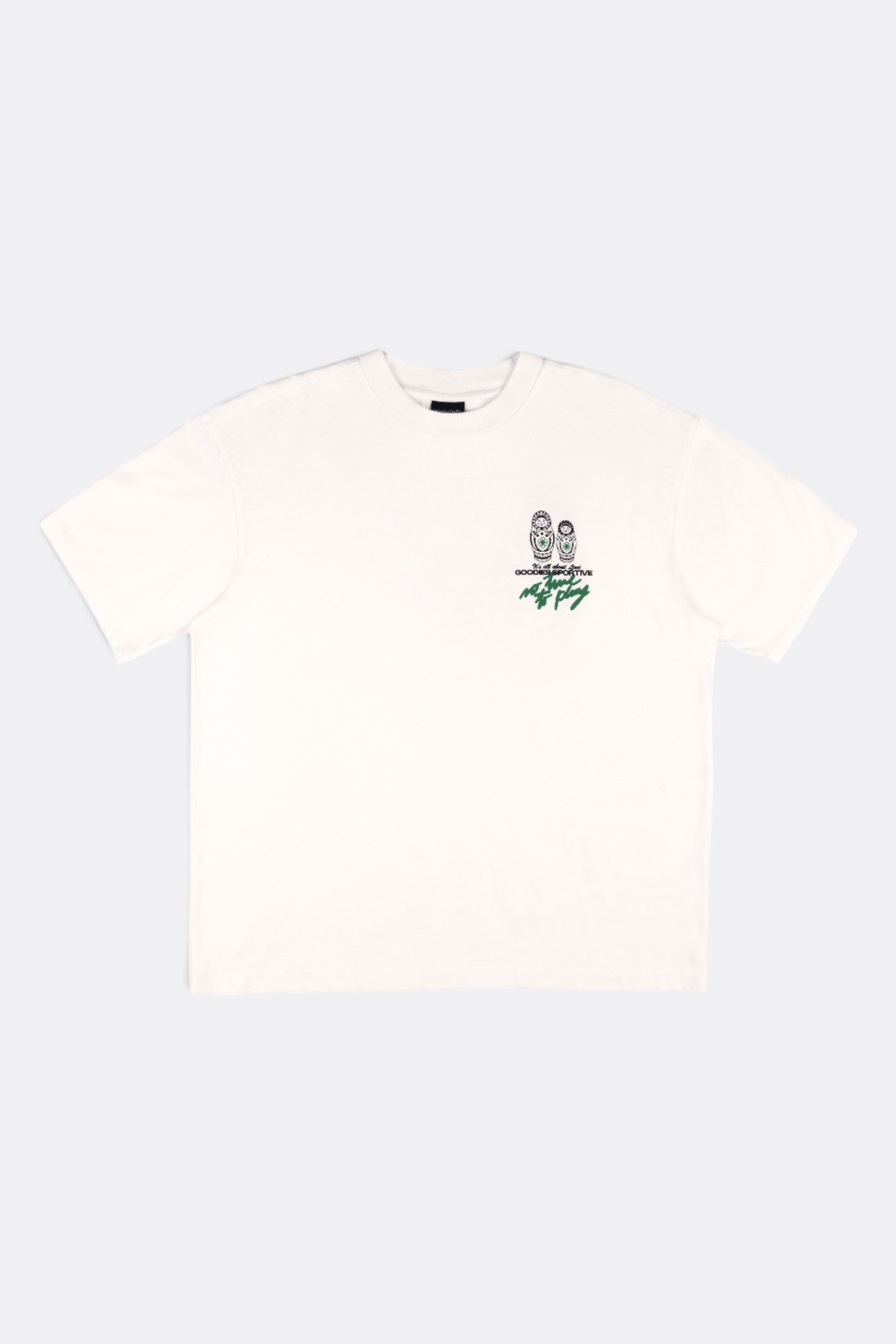 GOODIES SPORTIVE No Time To Play Tee White | T-Shirt Coton 290g Motif | Edgar Bdx