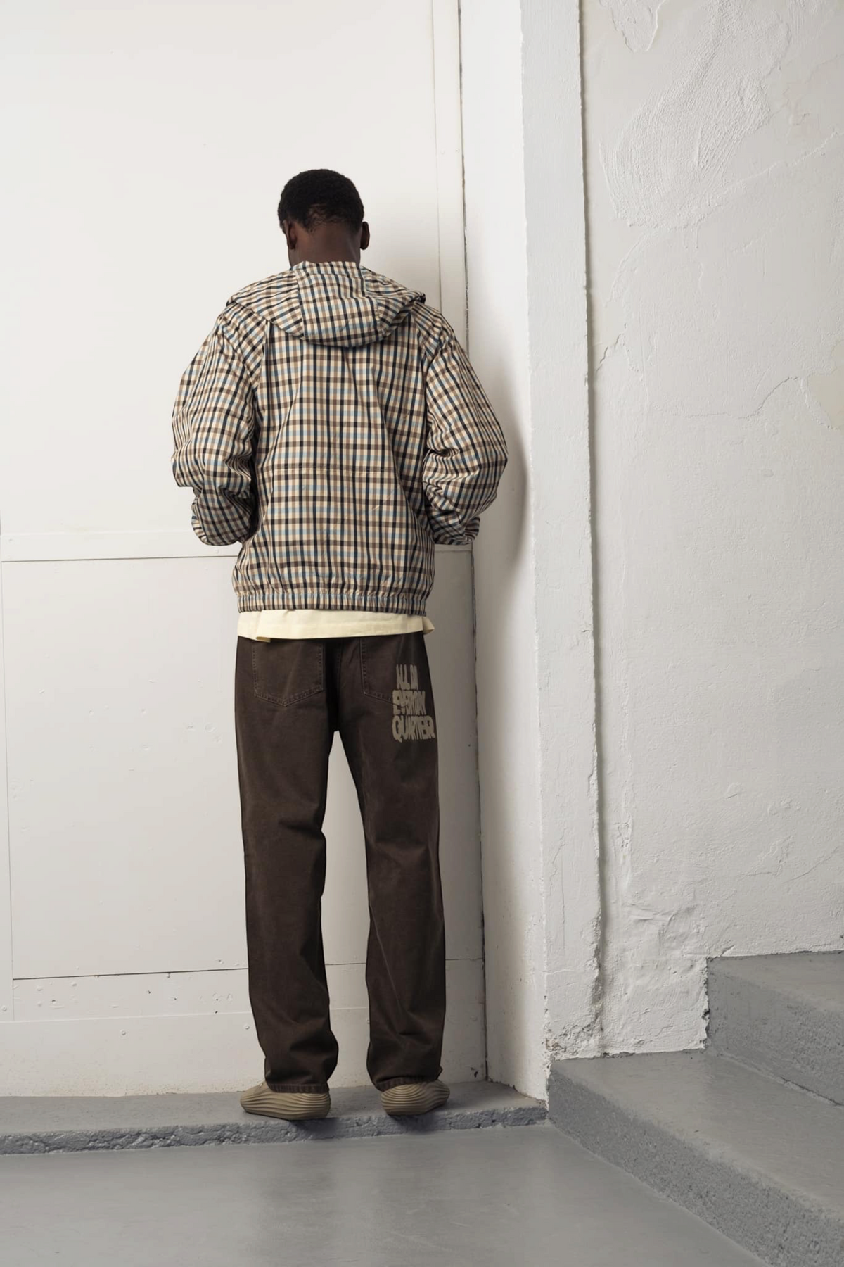 GOODIES SPORTIVE Off Season Checks Anorak Blue/Brown | Edgar Bdx