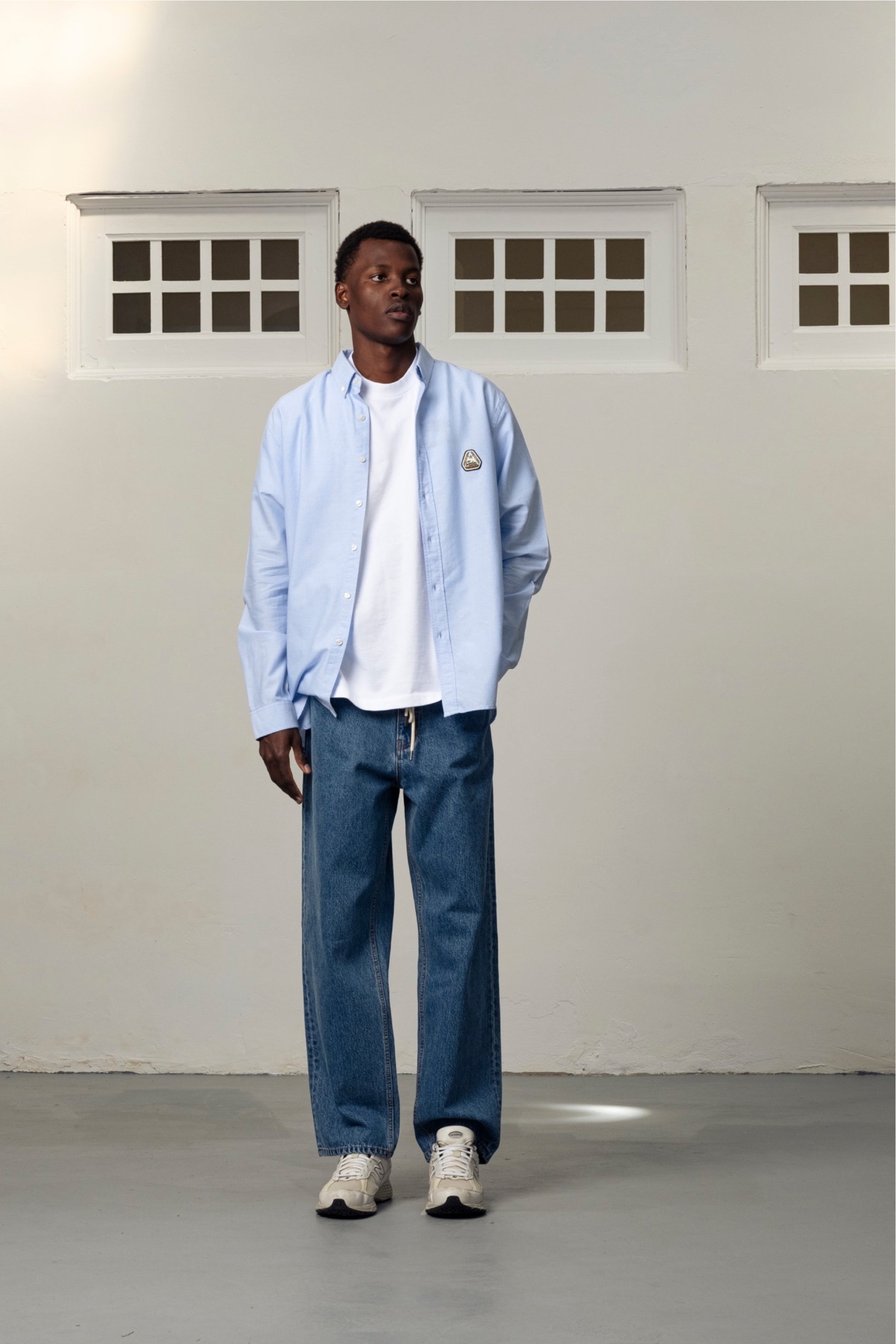 GOODIES SPORTIVE Oxford Shirt Blue | Chemise Coton Oxford Patch Brodé | Edgar Bdx