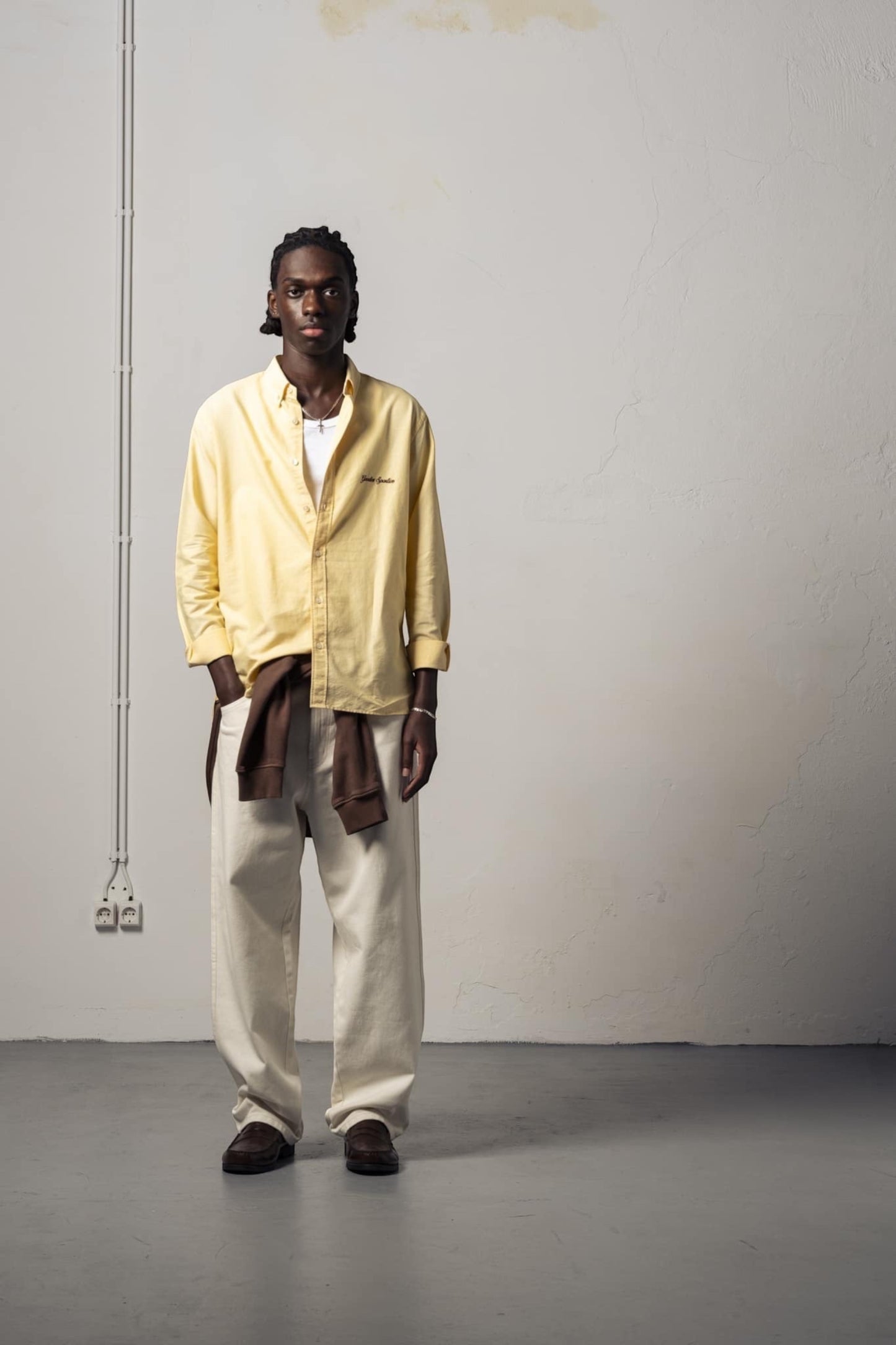 Goodies Sportive Pale Oxford Shirt Yellow | Chemise Coton Oxford Portugal
