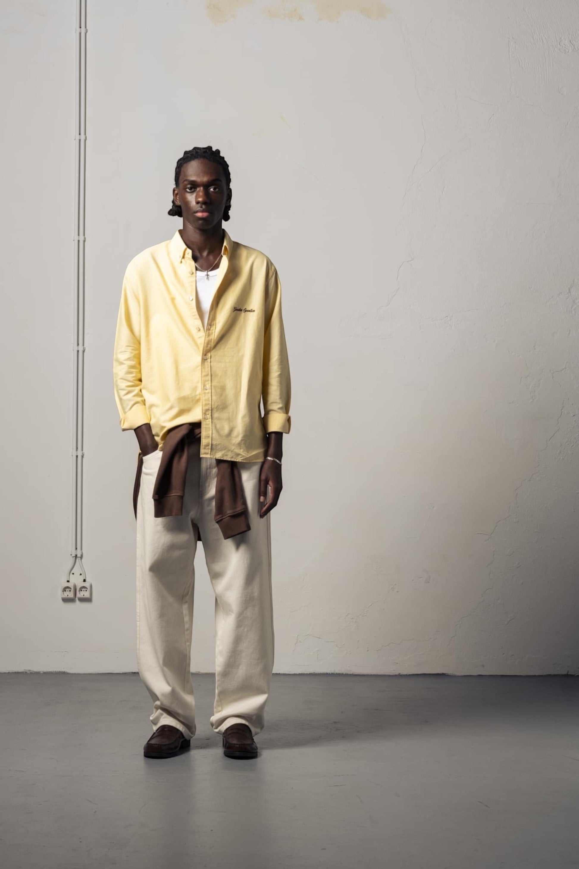 Goodies Sportive Pale Oxford Shirt Yellow | Chemise Coton Oxford Portugal