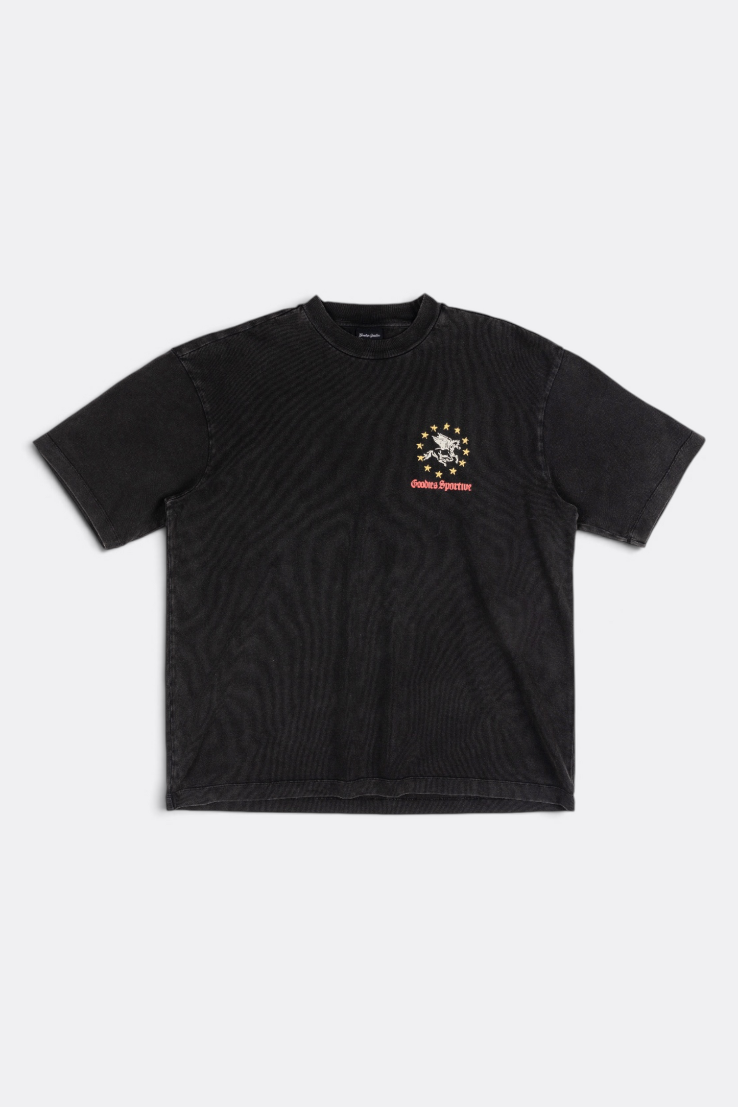 GOODIES SPORTIVE Pegasus Union Tee Washed Black | T-Shirt Coton 290g | Edgar Bdx