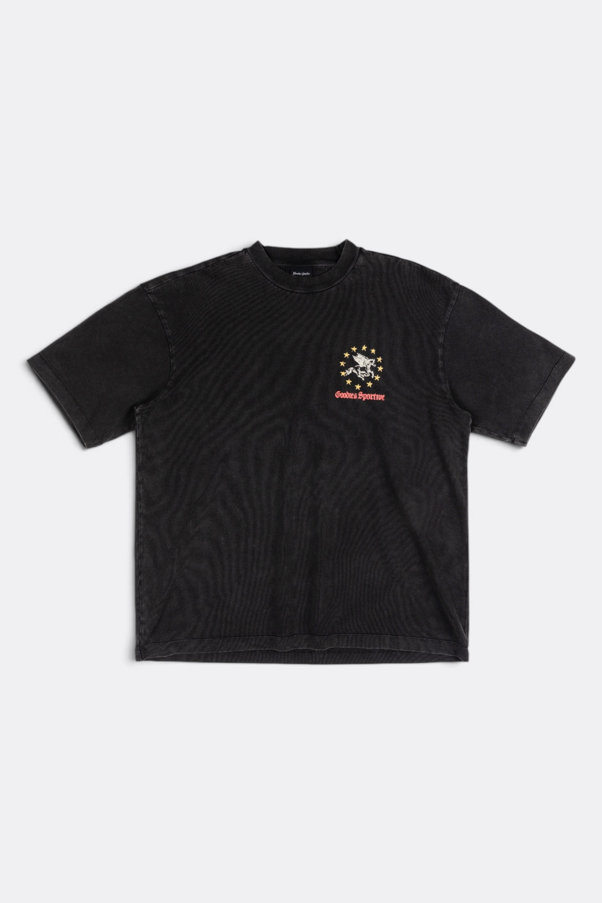 GOODIES SPORTIVE Pegasus Union Tee Washed Black | T-Shirt Coton 290g | Edgar Bdx