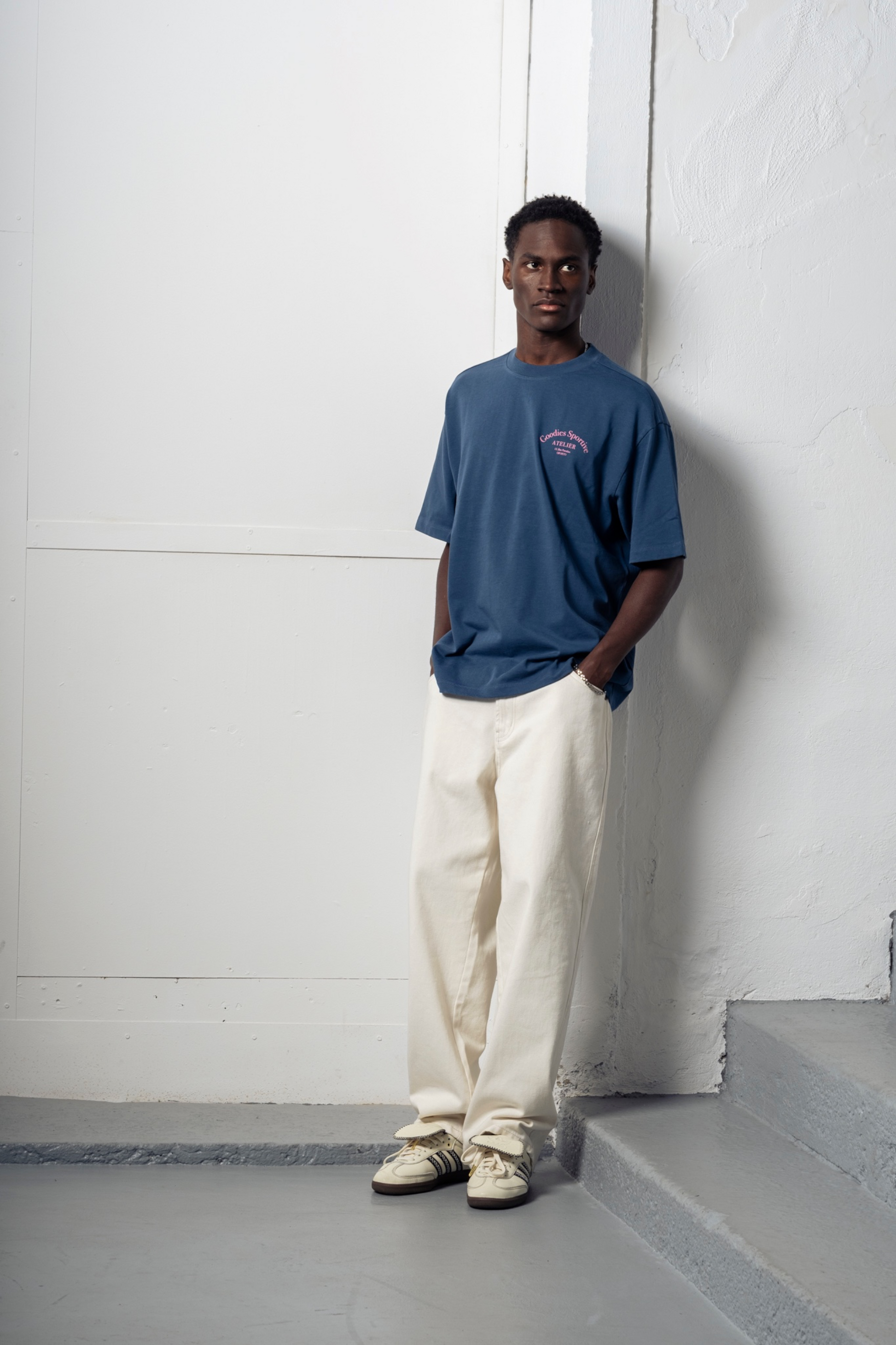 GOODIES SPORTIVE Premium Tee Blue Stone Wash | T-Shirt Coton 290g | Edgar Bdx