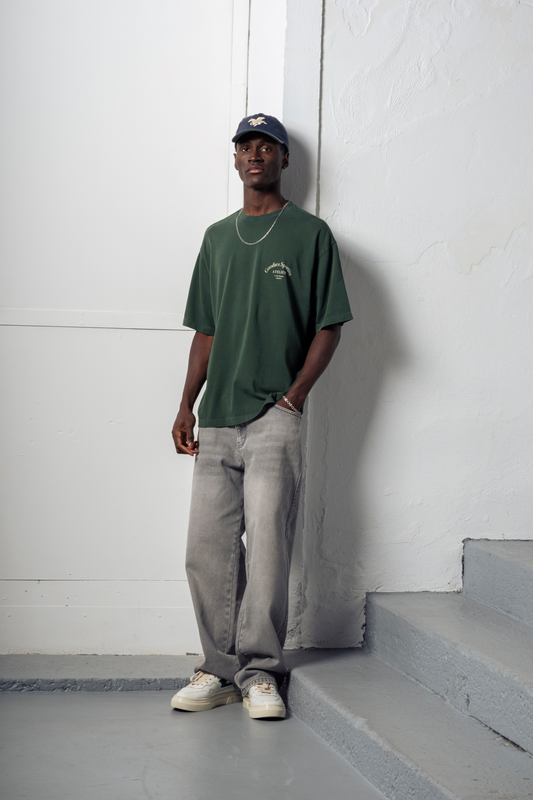 GOODIES SPORTIVE Premium Tee Green Stone Wash | T-Shirt Coton 290g | Edgar Bdx