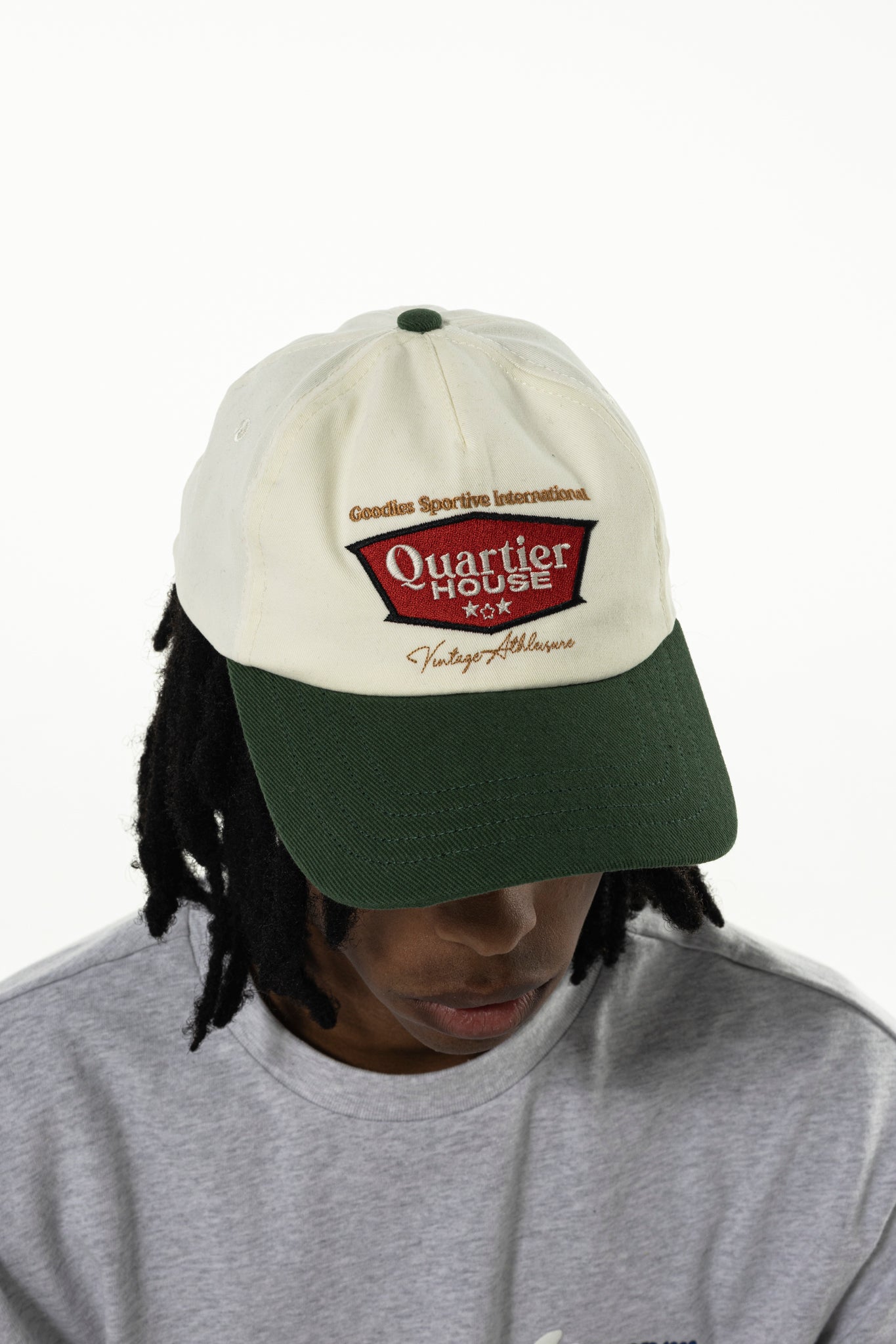 Goodies Sportive - Quartier Parisien Caps (Ecru / Green)