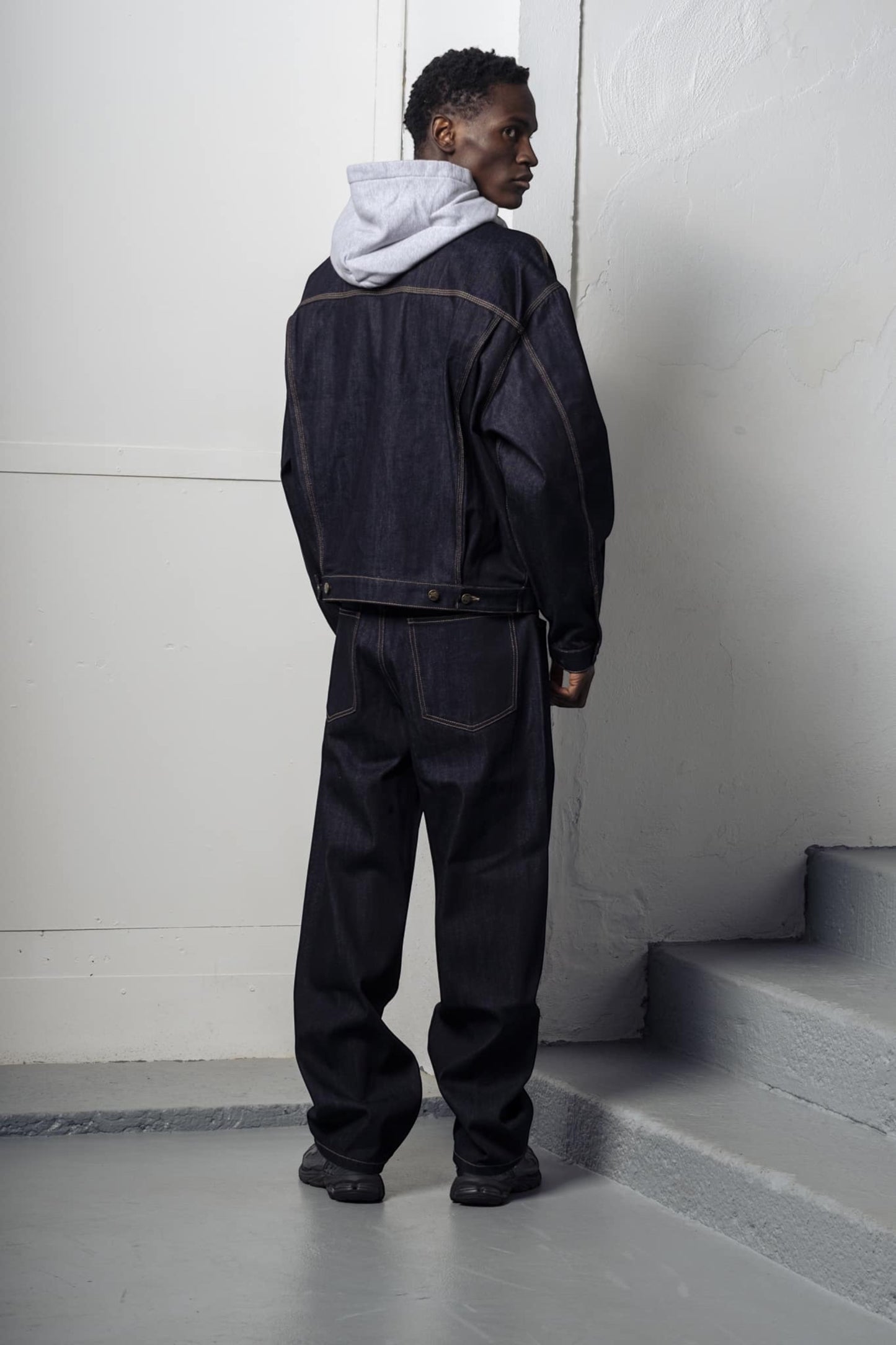 Goodies Sportive - Raw Denim Wide Leg Pants (Indigo)