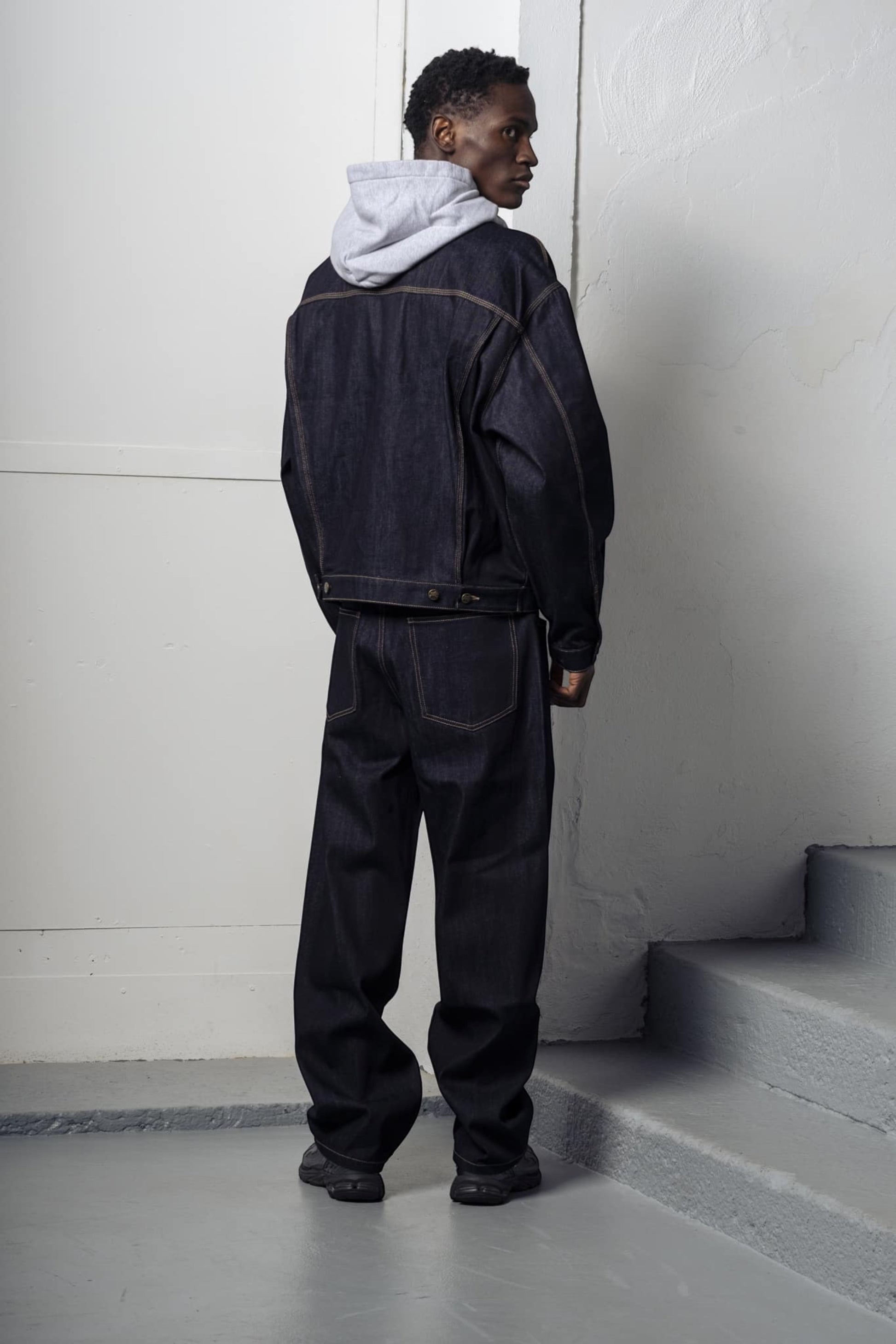 Goodies Sportive - Raw Denim Wide Leg Pants (Indigo)