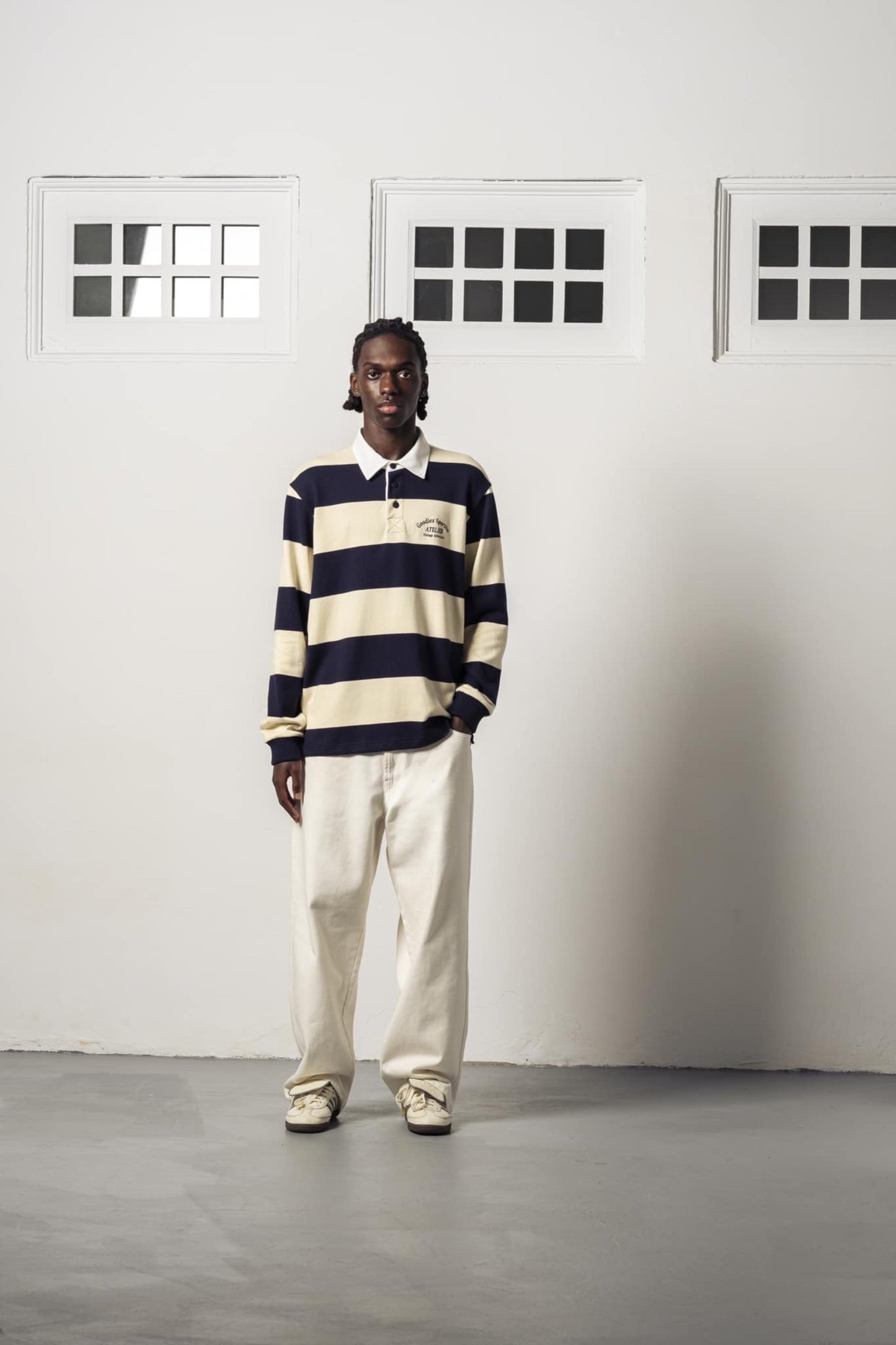 Goodies Sportive - Rich Kid Premium Polo (Ecru / Navy)
