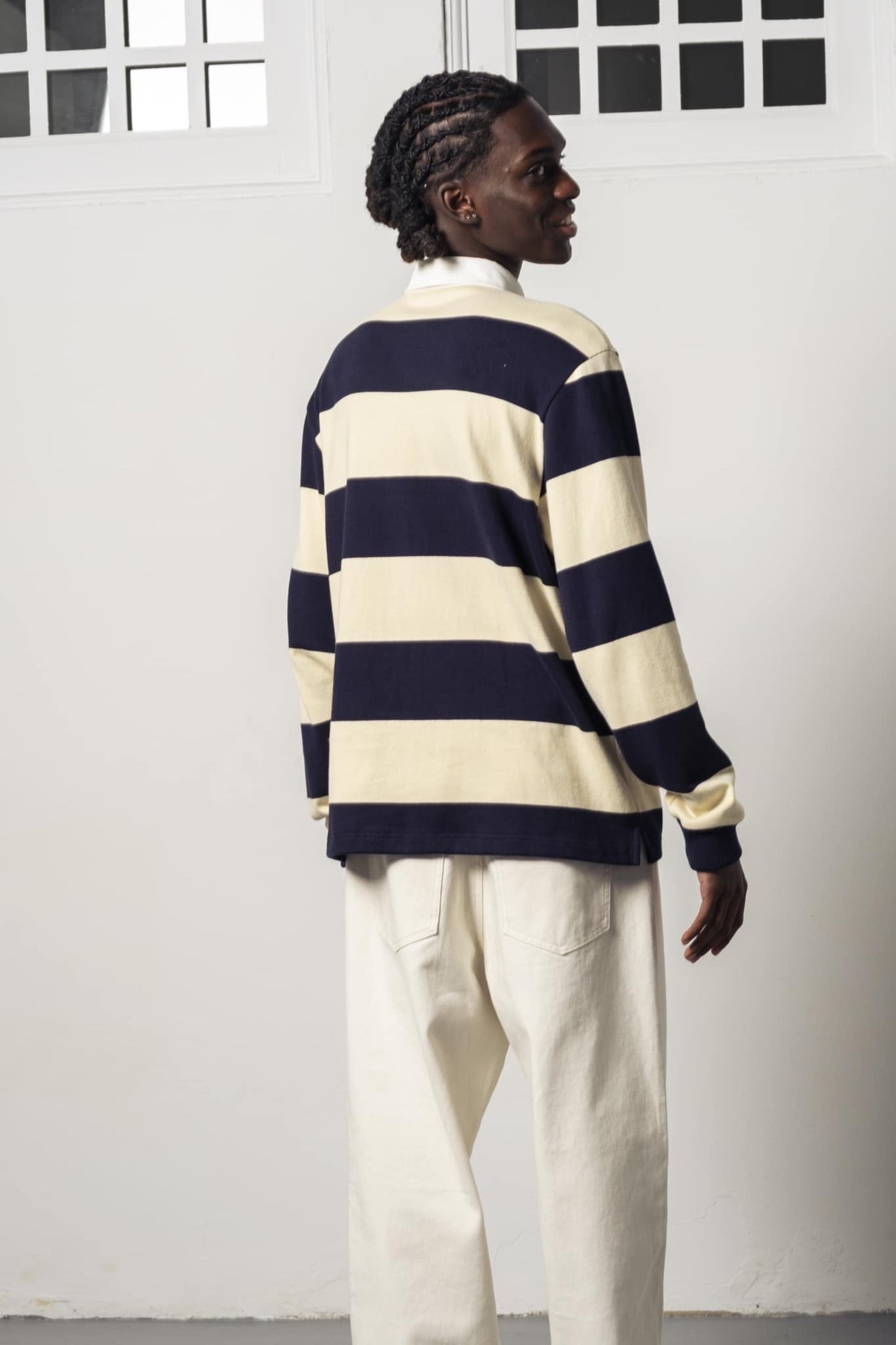 Goodies Sportive - Rich Kid Premium Polo (Ecru / Navy)