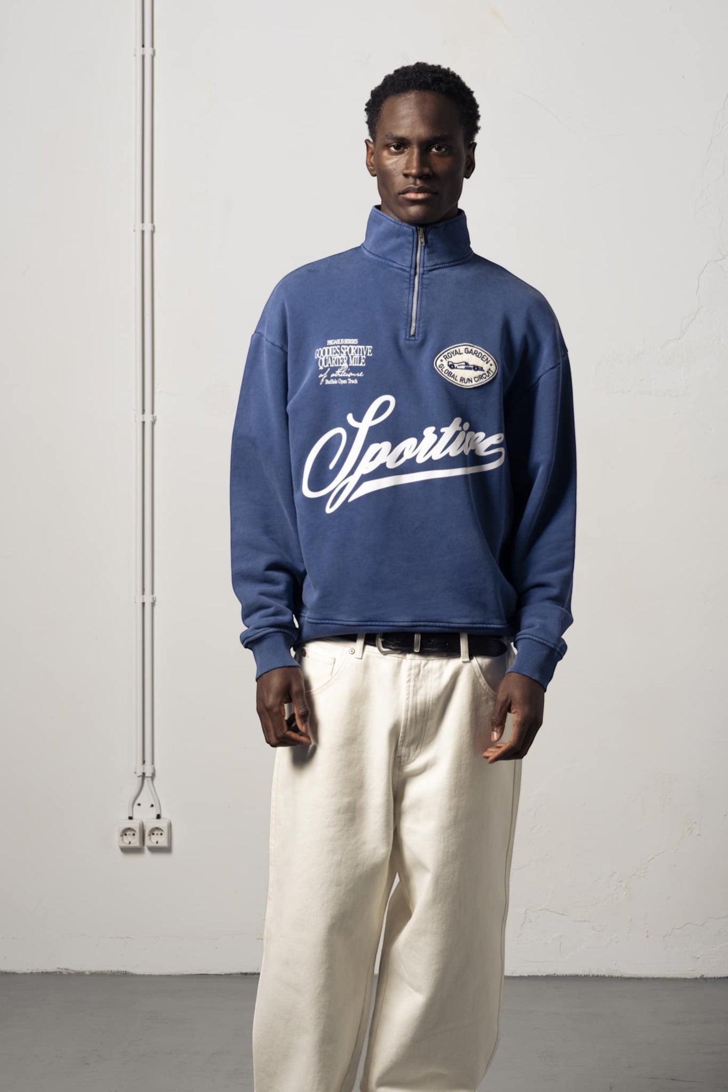 Halfzipper Blue Fadeout Royal Garden - Streetwear Goodies Sportive | Edgar Bdx