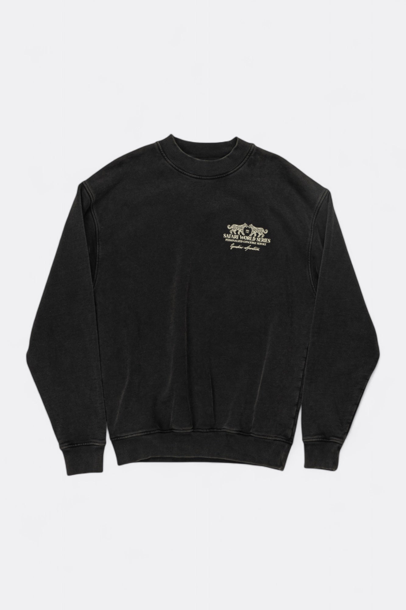 Goodies Sportive - Safari World Series Crewneck (Black Stone Wash)