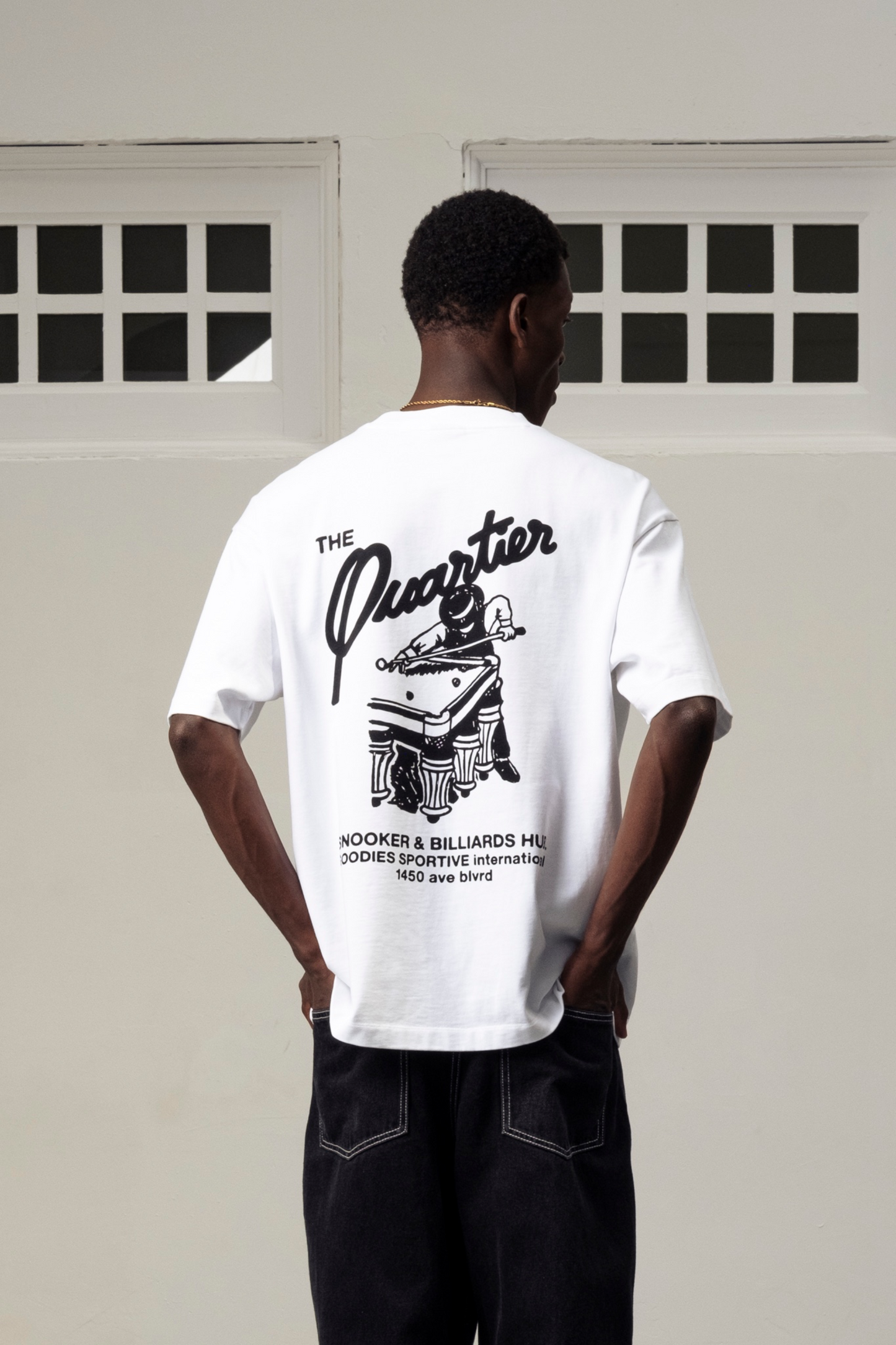 GOODIES SPORTIVE Snooker Tee White | T-Shirt Coton 290g Motif | Edgar Bdx