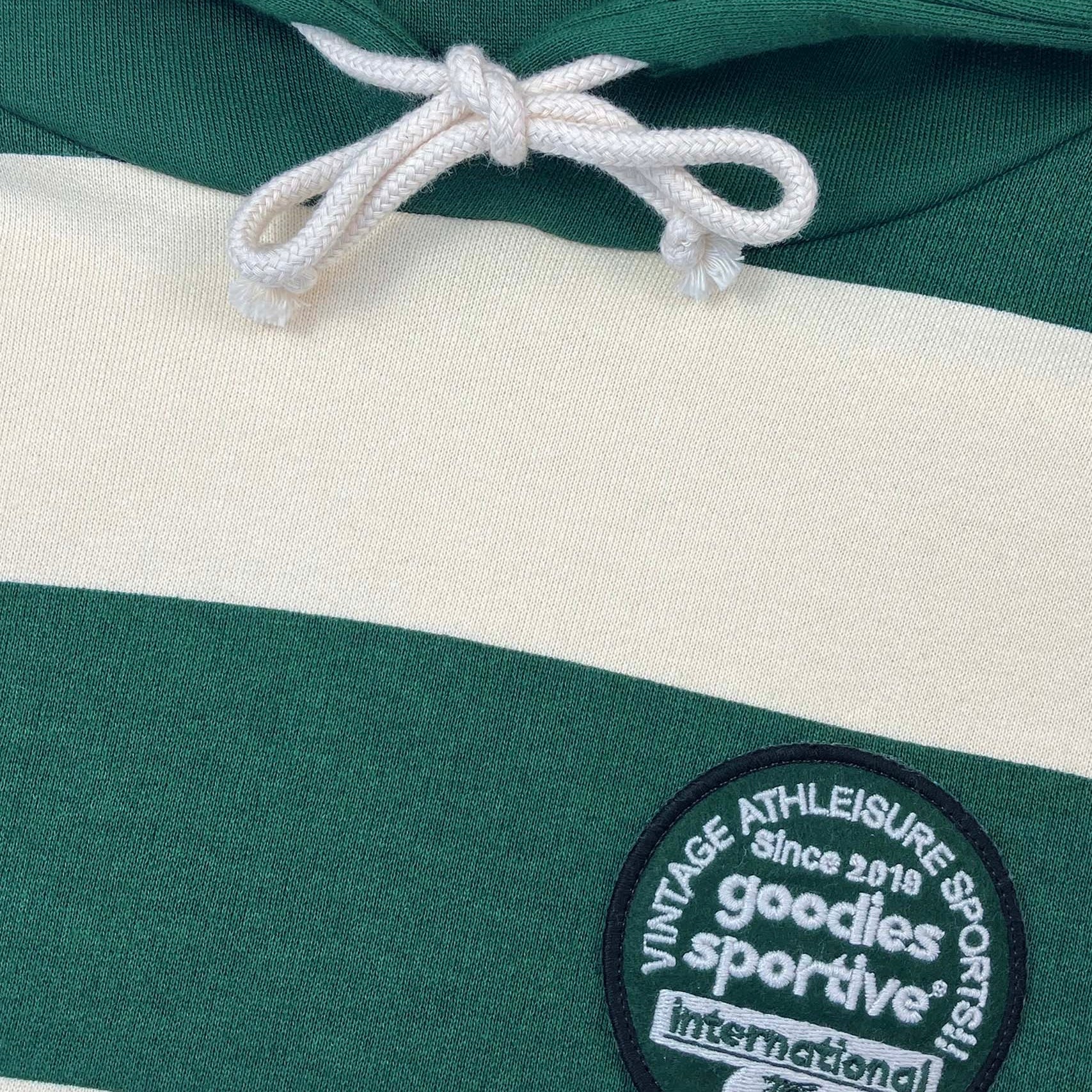 Goodies Sportive - Striped Hoodie (Green / Ecru)