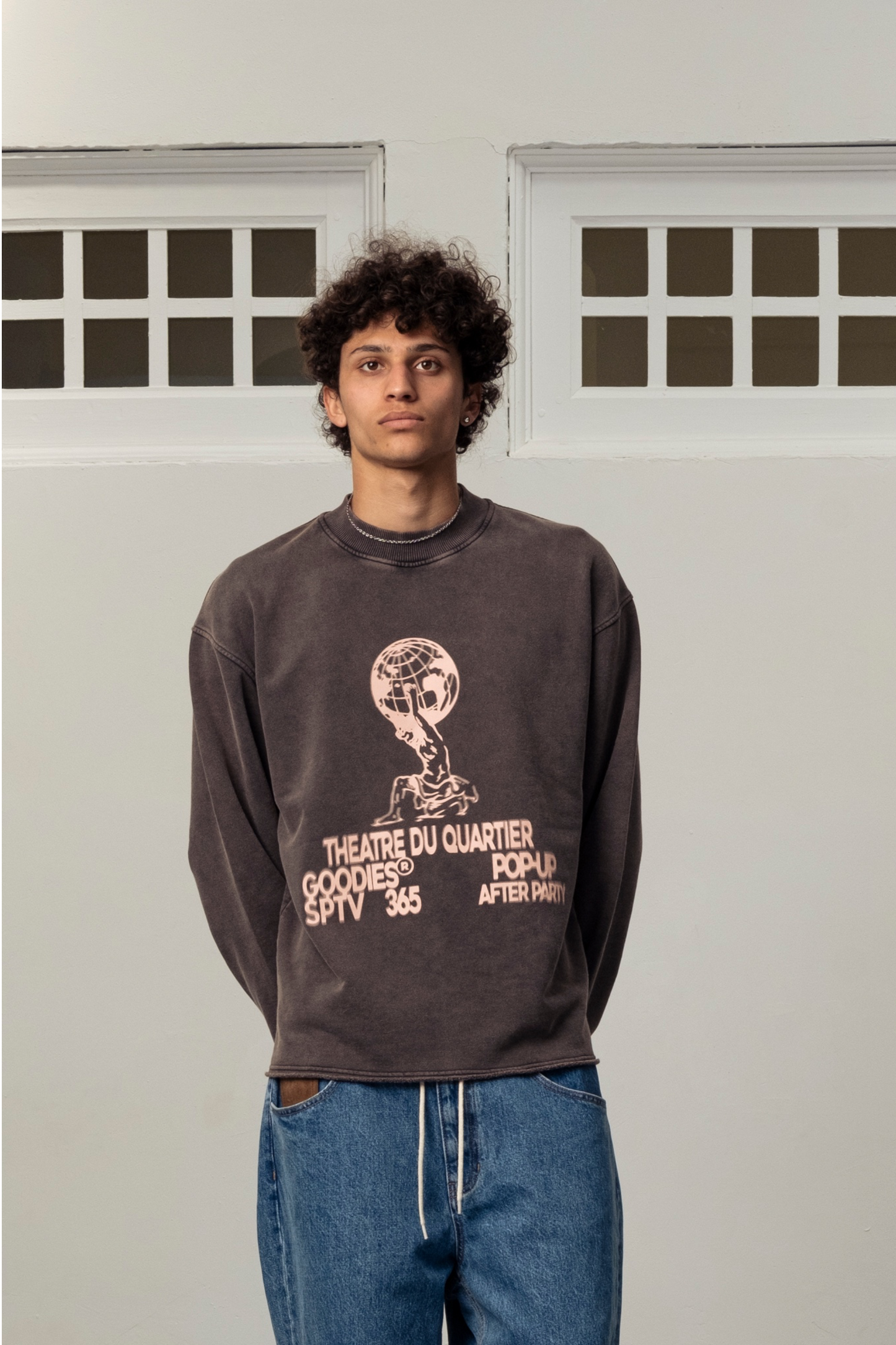 GOODIES SPORTIVE Theatre Du Quartier Crewneck Eggplant | Sweat Coton | Edgar Bdx