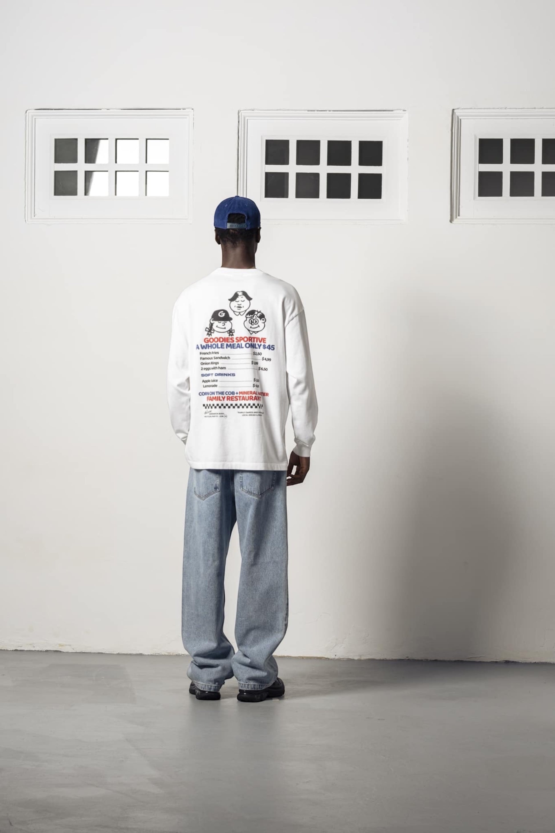Goodies Sportive Whole Meal L/S Tee White | T-Shirt Manches Longues Coton Portugal