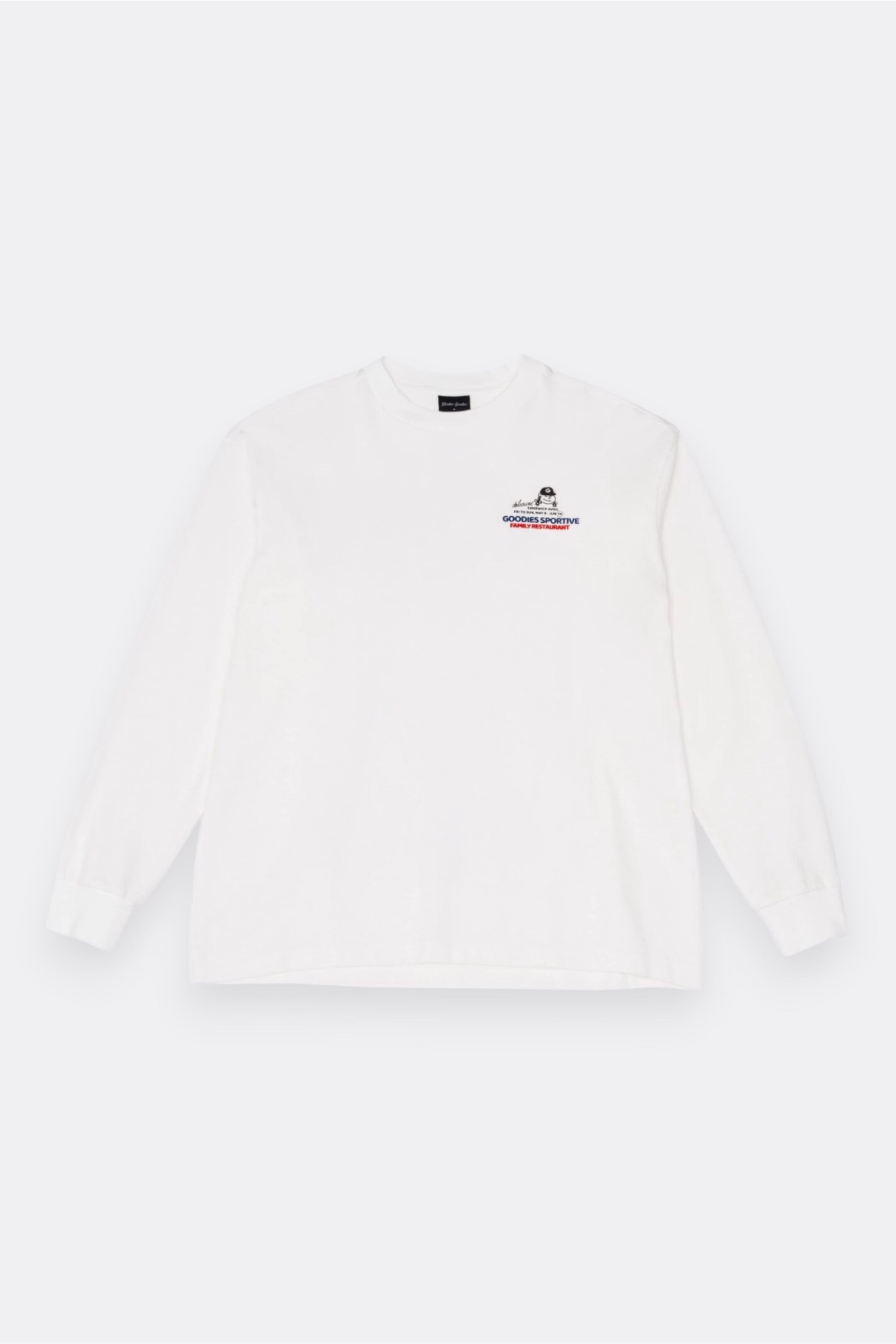 Goodies Sportive Whole Meal L/S Tee White | T-Shirt Manches Longues Coton Portugal