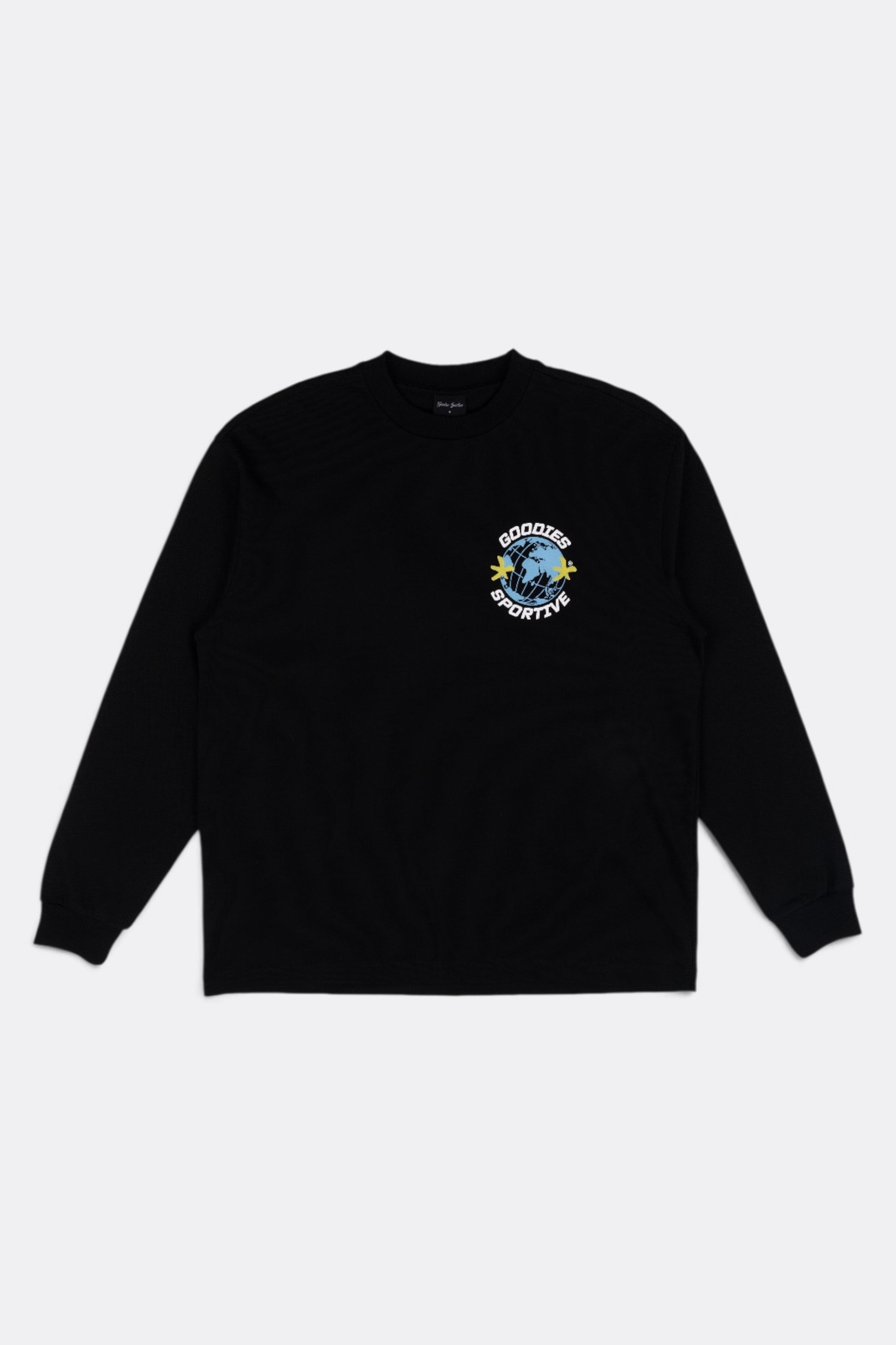 GOODIES SPORTIVE World Black Long Sleeve Black | Coton 290g Motif | Edgar Bdx