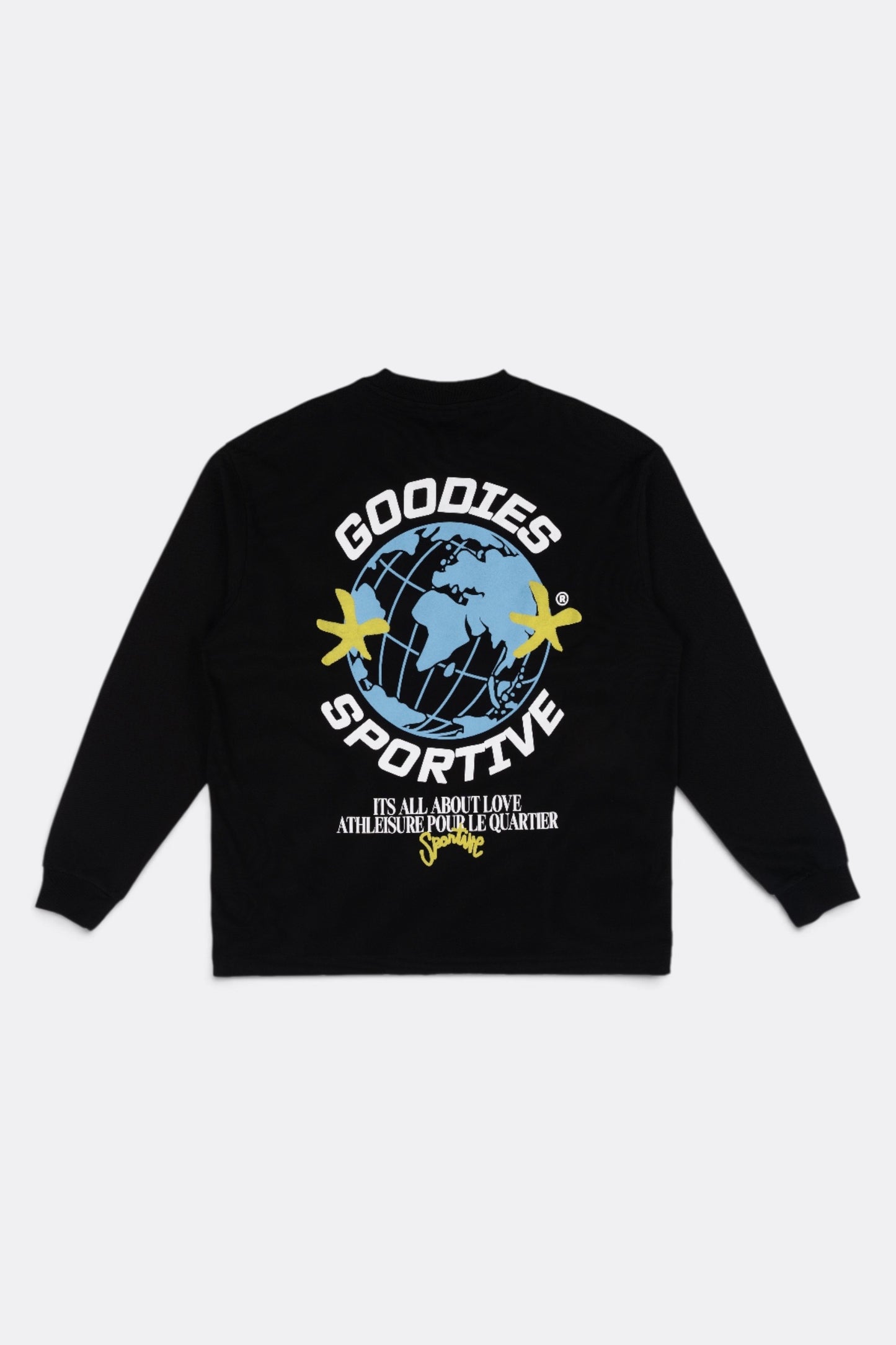 GOODIES SPORTIVE World Black Long Sleeve Black | Coton 290g Motif | Edgar Bdx