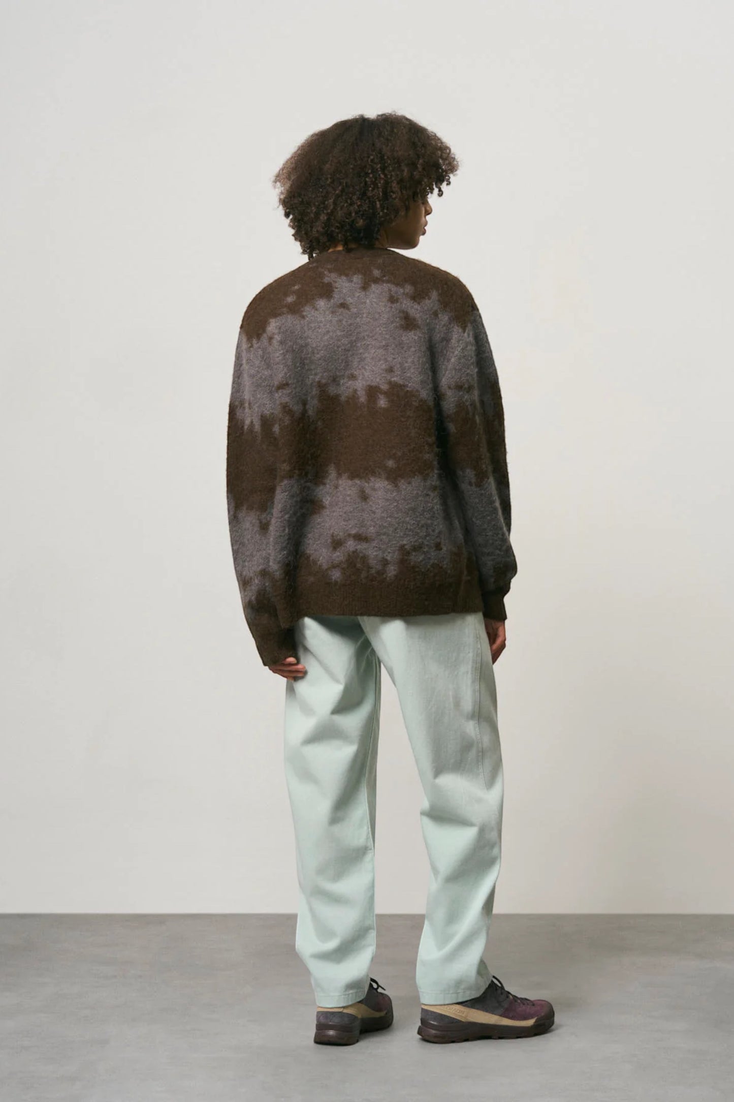 GRAMICCI Mohair Splatter Cardigan Slate | Cardigan Mohair Outdoor | Edgar Bdx
