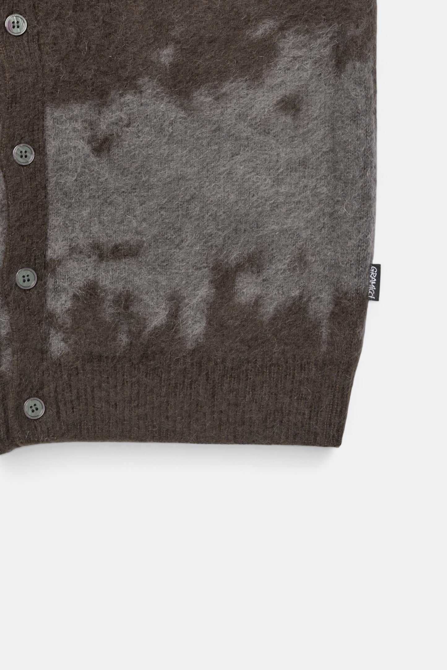 GRAMICCI Mohair Splatter Cardigan Slate | Cardigan Mohair Outdoor | Edgar Bdx