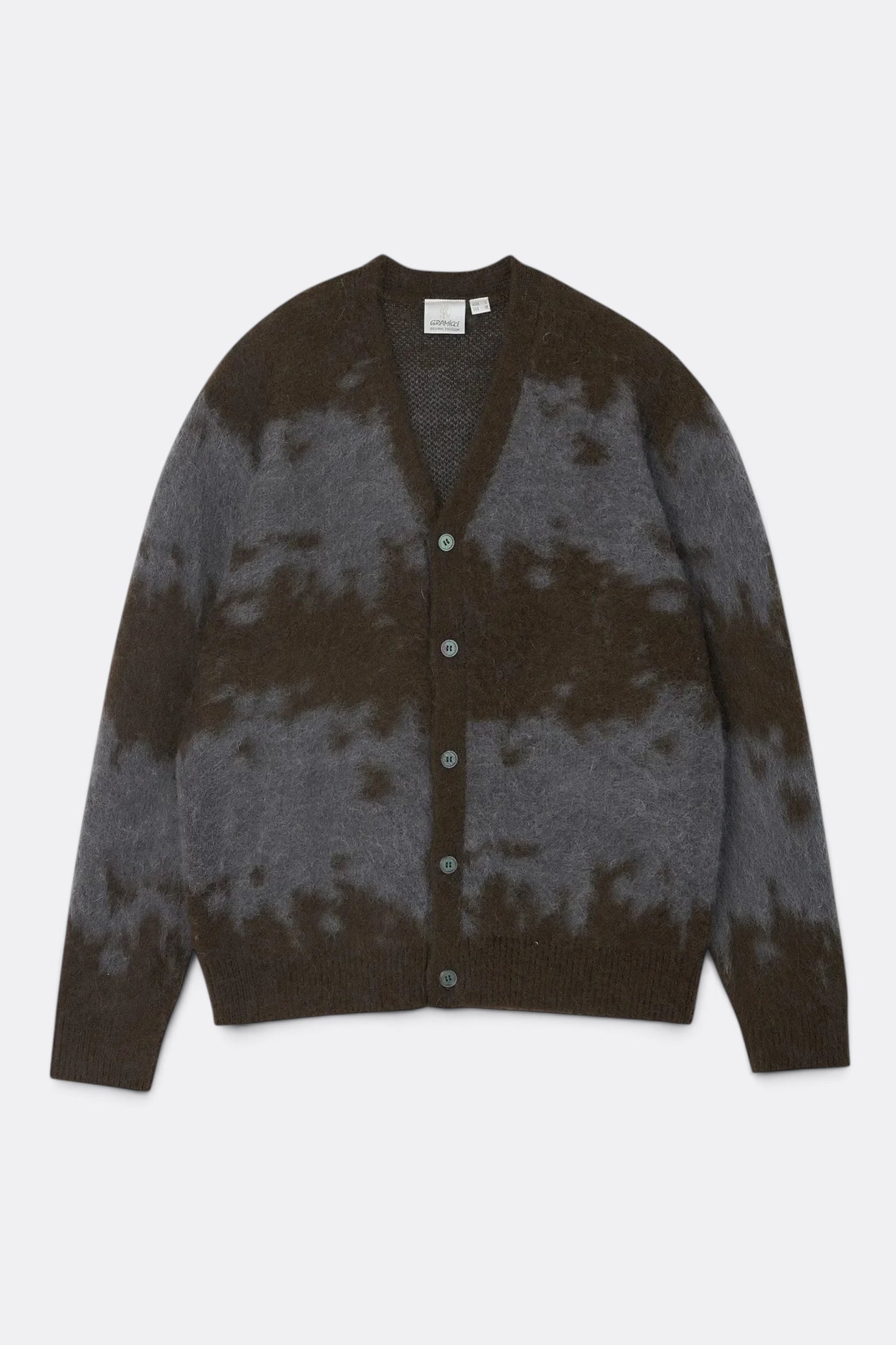 GRAMICCI Mohair Splatter Cardigan Slate | Cardigan Mohair Outdoor | Edgar Bdx