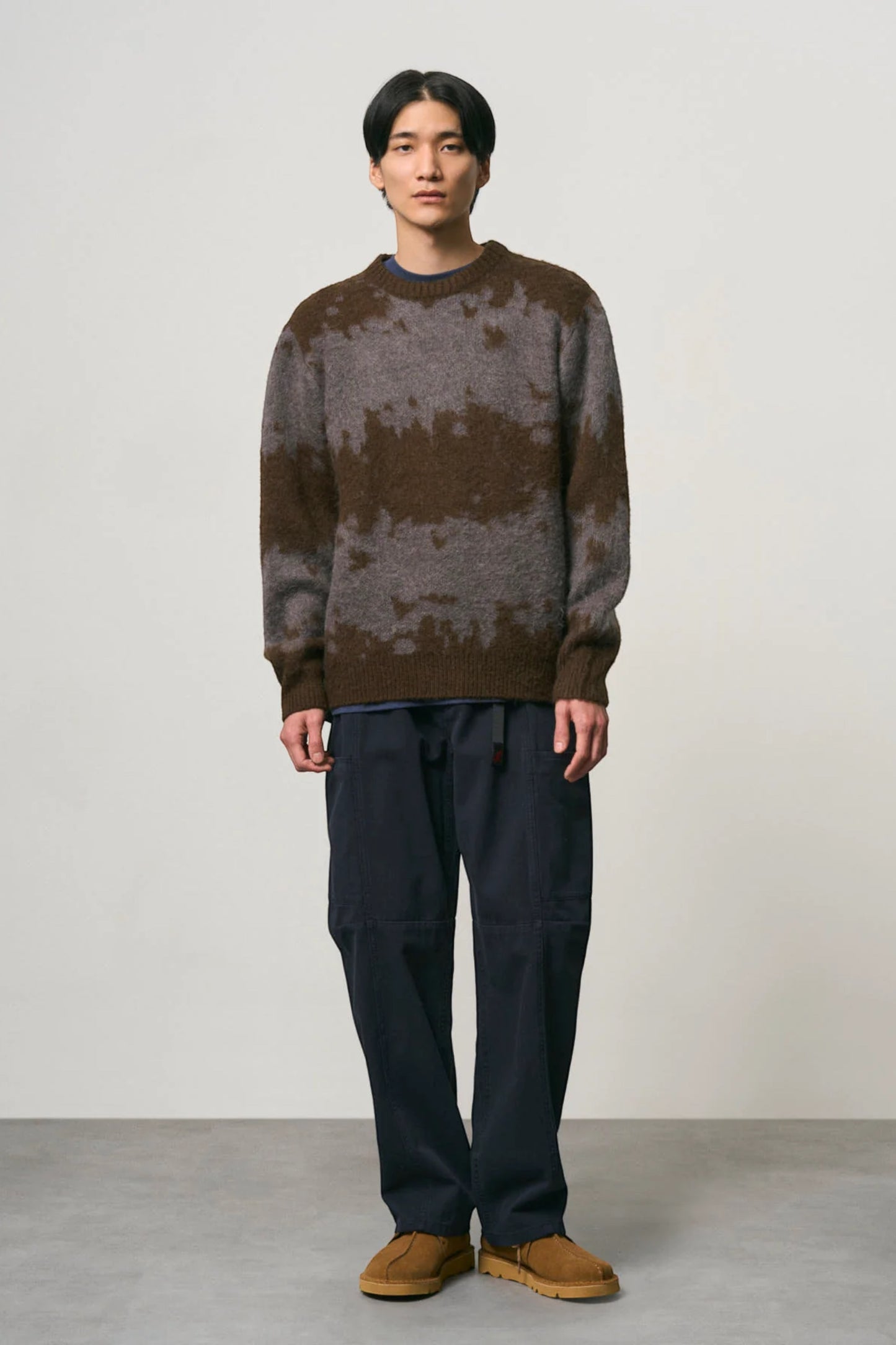 GRAMICCI Mohair Splatter Sweater Slate | Pull Mohair Outdoor | Edgar Bdx