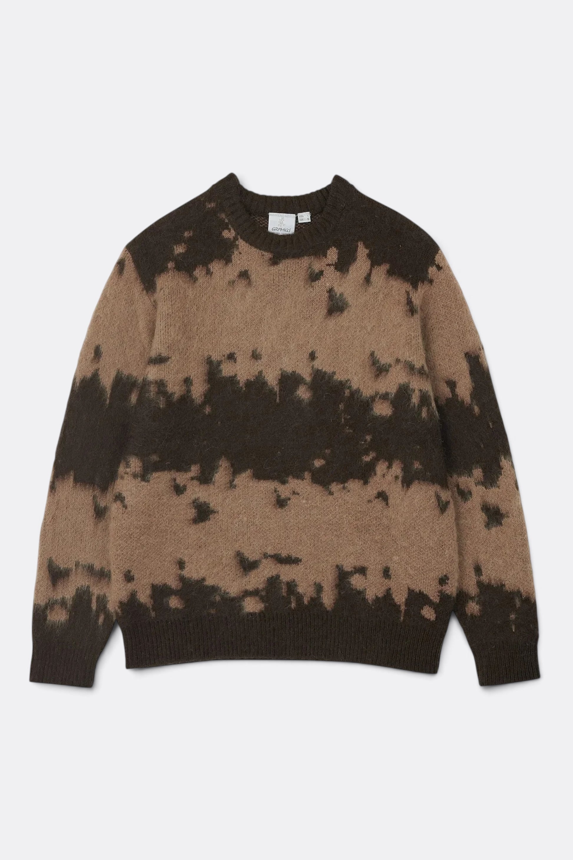 GRAMICCI Mohair Splatter Sweater Taupe | Pull Mohair Outdoor | Edgar Bdx