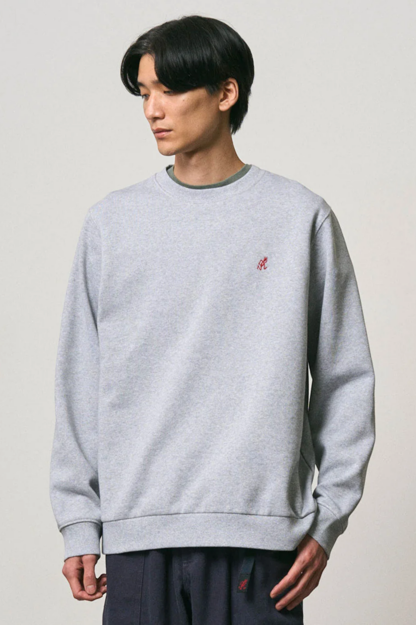 GRAMICCI One Point Crew Sweatshirt Grey Heather | Sweatshirt Coton Polyester Outdoor | Edgar Bdx