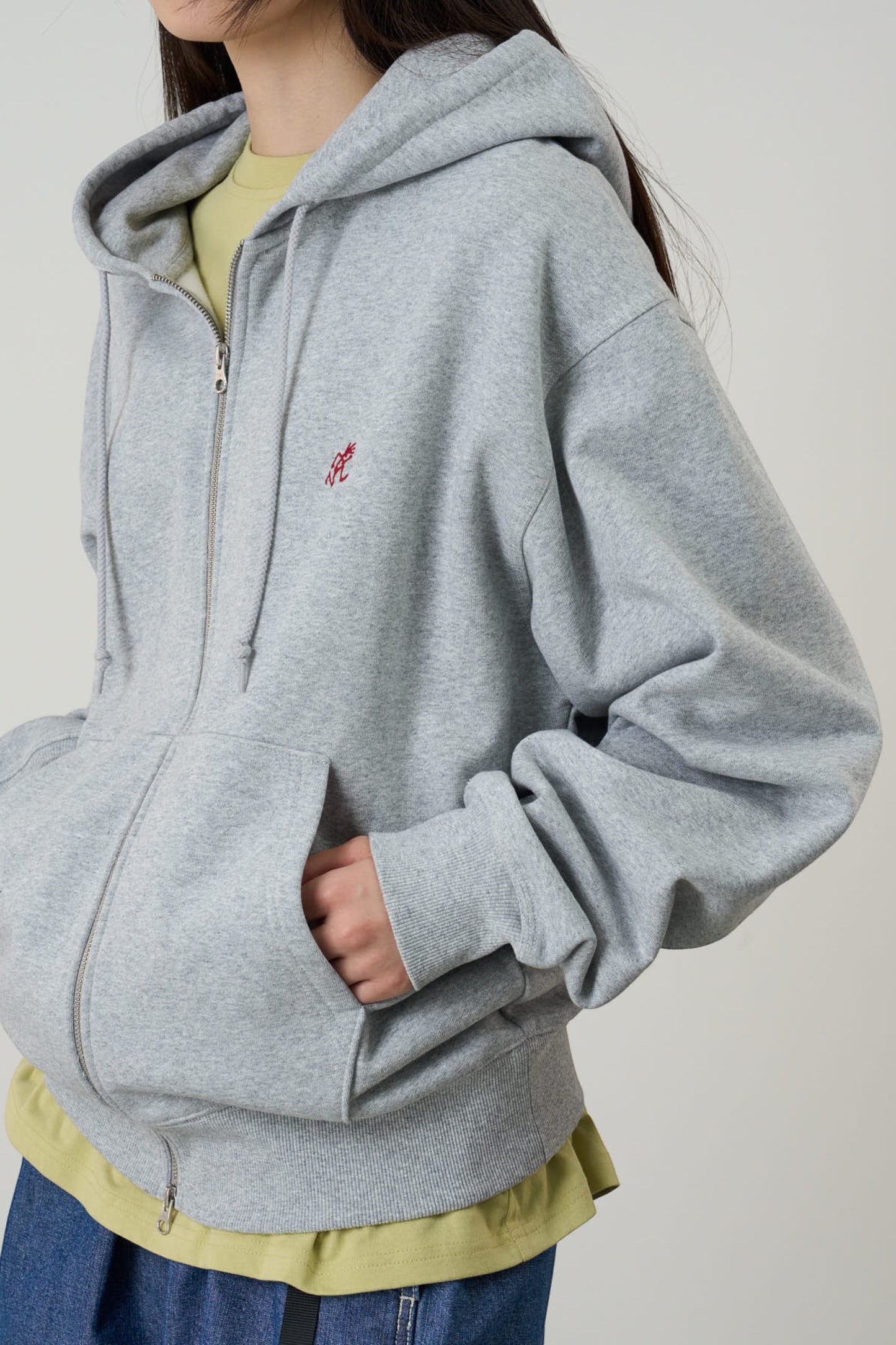 GRAMICCI One Point Zip Hooded Sweatshirt Grey Heather | Sweatshirt Coton Polyester Outdoor | Edgar Bdx