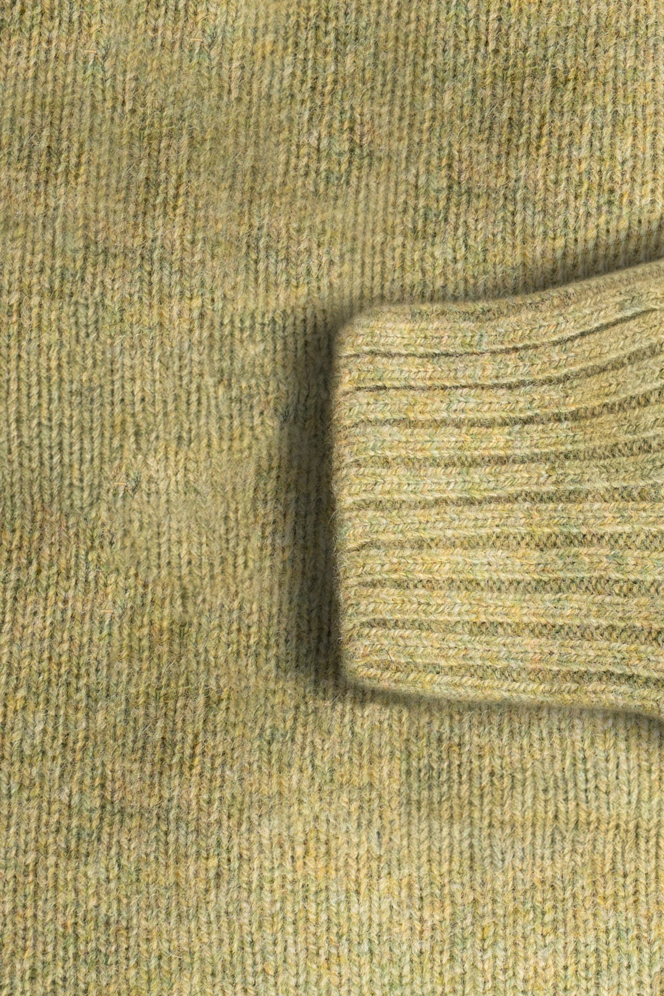 Harley Of Scotland - Pull Shetland Col Rond (Avocado)