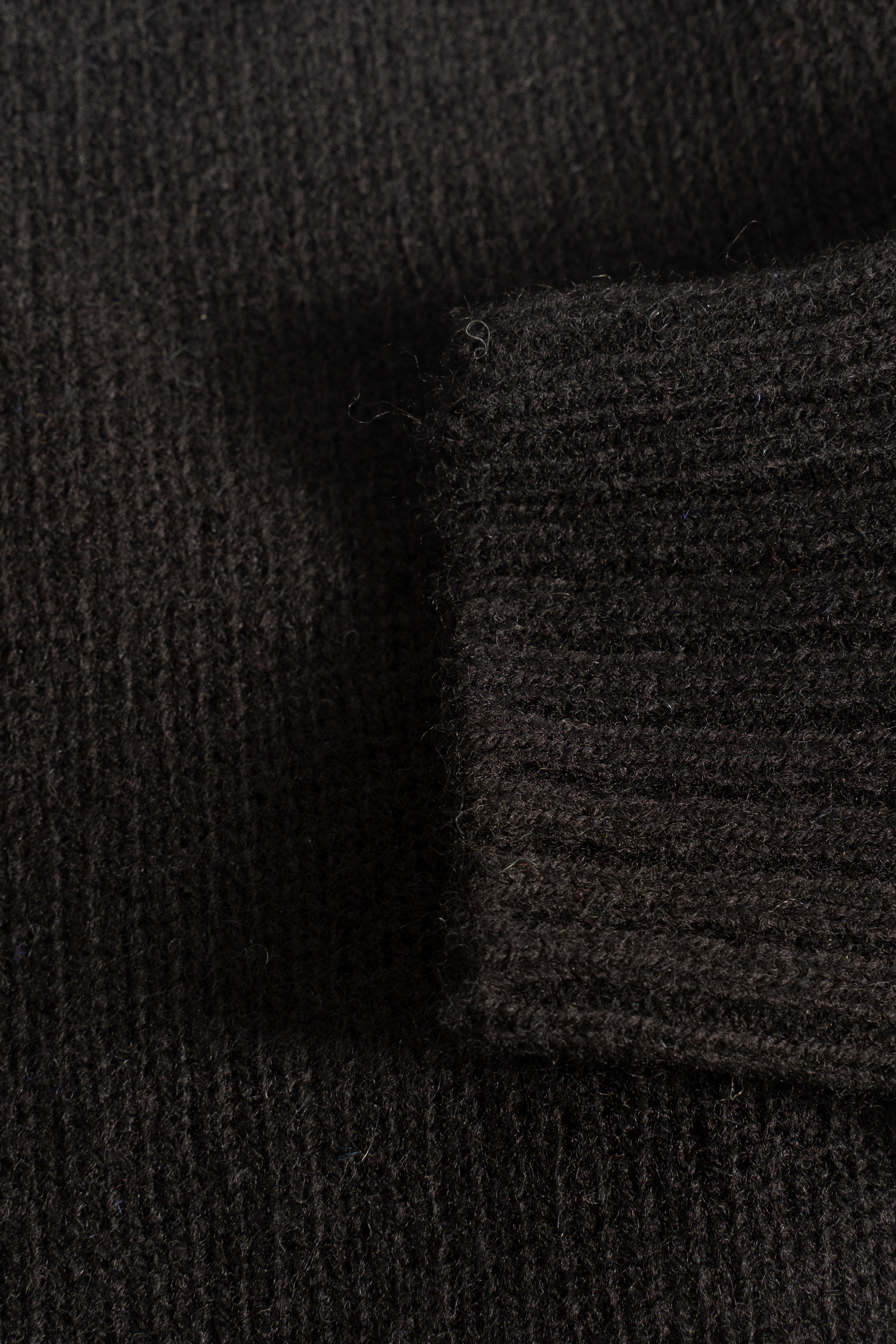 Harley Of Scotland - Pull Shetland Col Rond (Black)