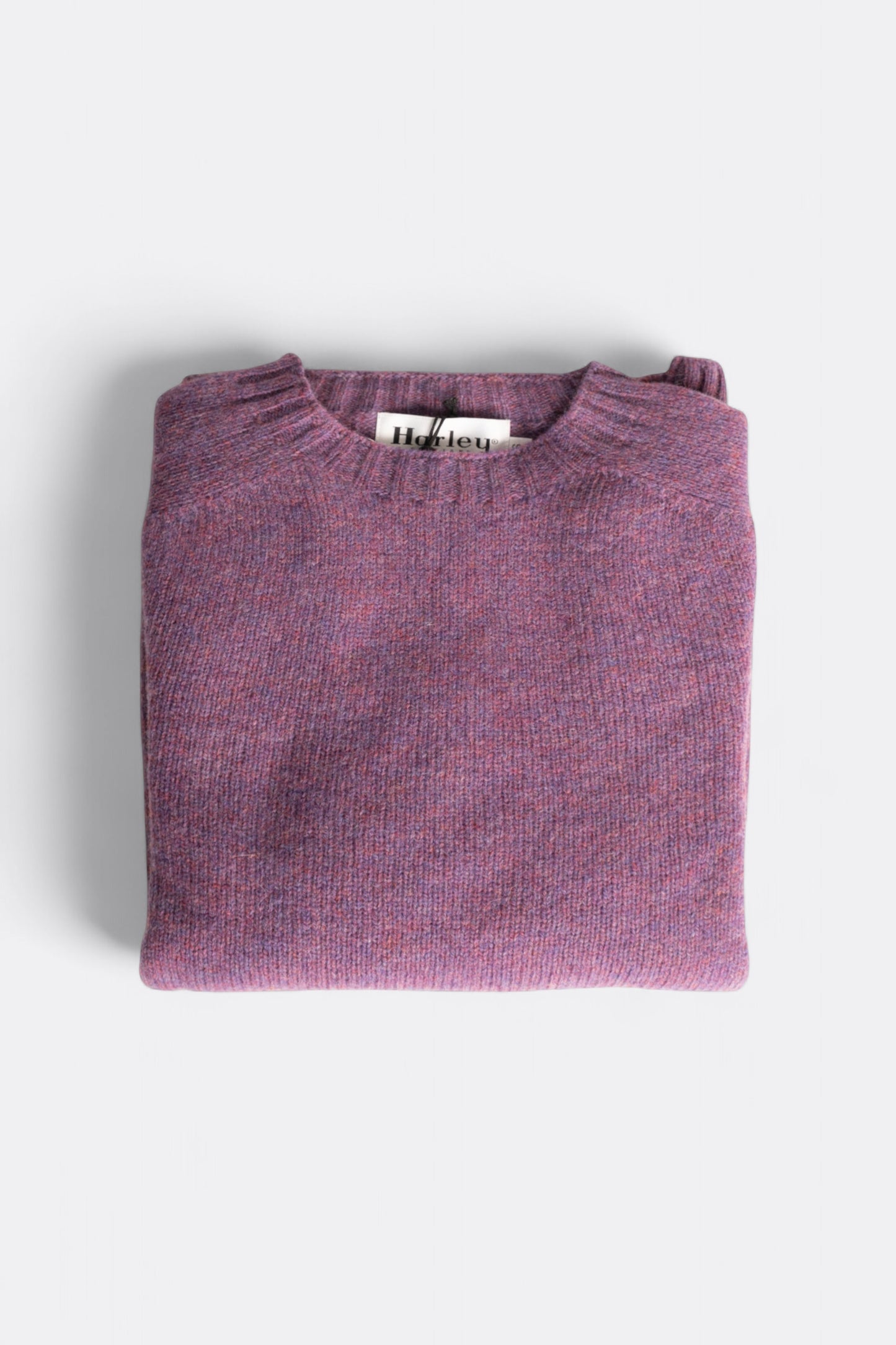 Harley of Scotland Pull Shetland Col Rond Calluna | Pull Laine Écosse | Edgar Bdx