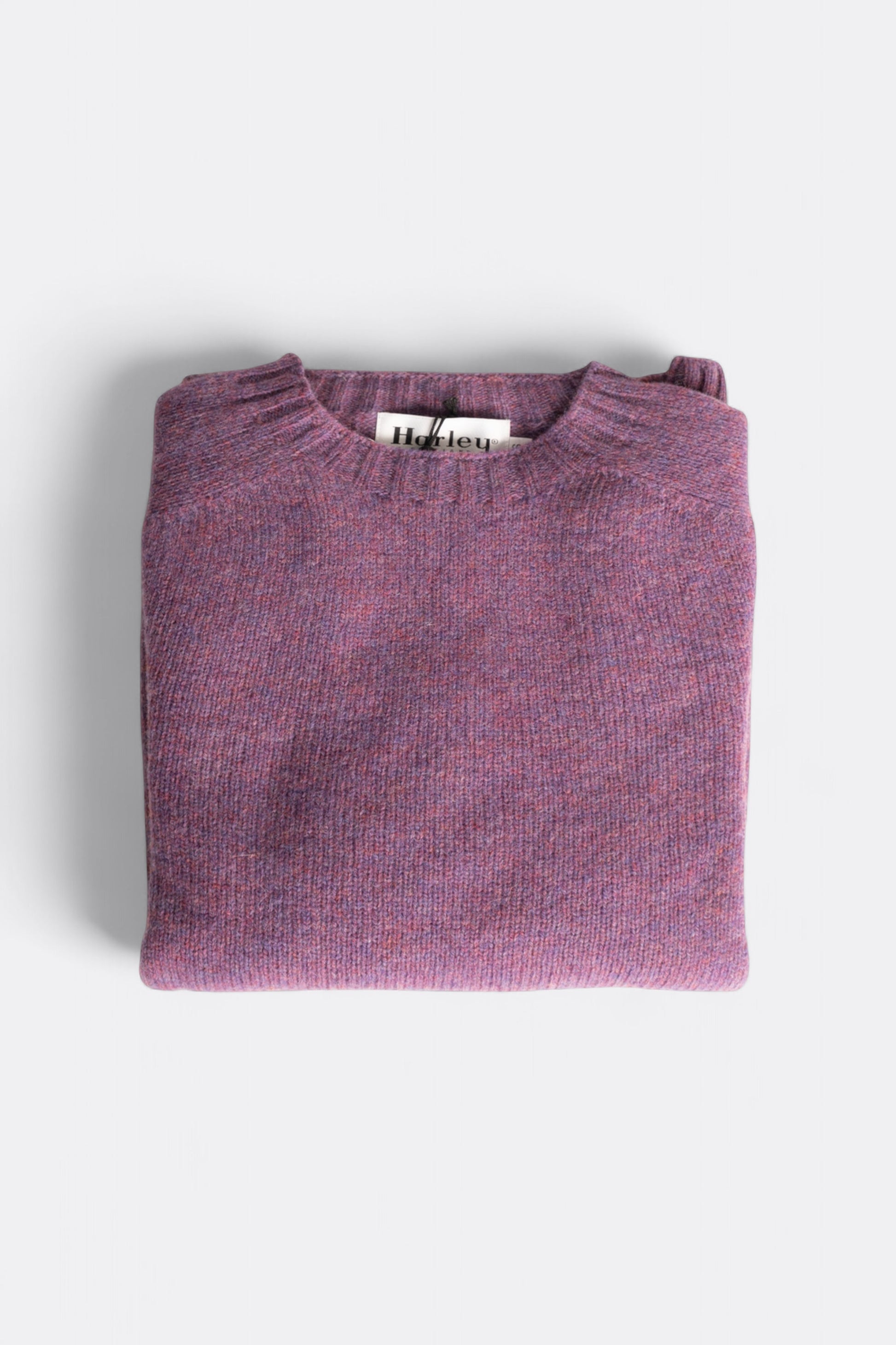 Harley of Scotland Pull Shetland Col Rond Calluna | Pull Laine Écosse | Edgar Bdx