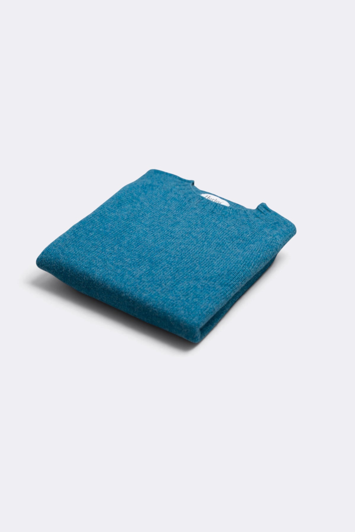 HARLEY OF SCOTLAND Pull Shetland Col Rond Cobalt | Edgar Bdx