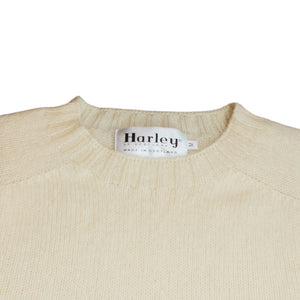 Harley Of Scotland - Pull Shetland Col Rond (Cream)