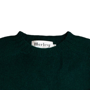 Harley Of Scotland - Pull Shetland Col Rond (Forest)