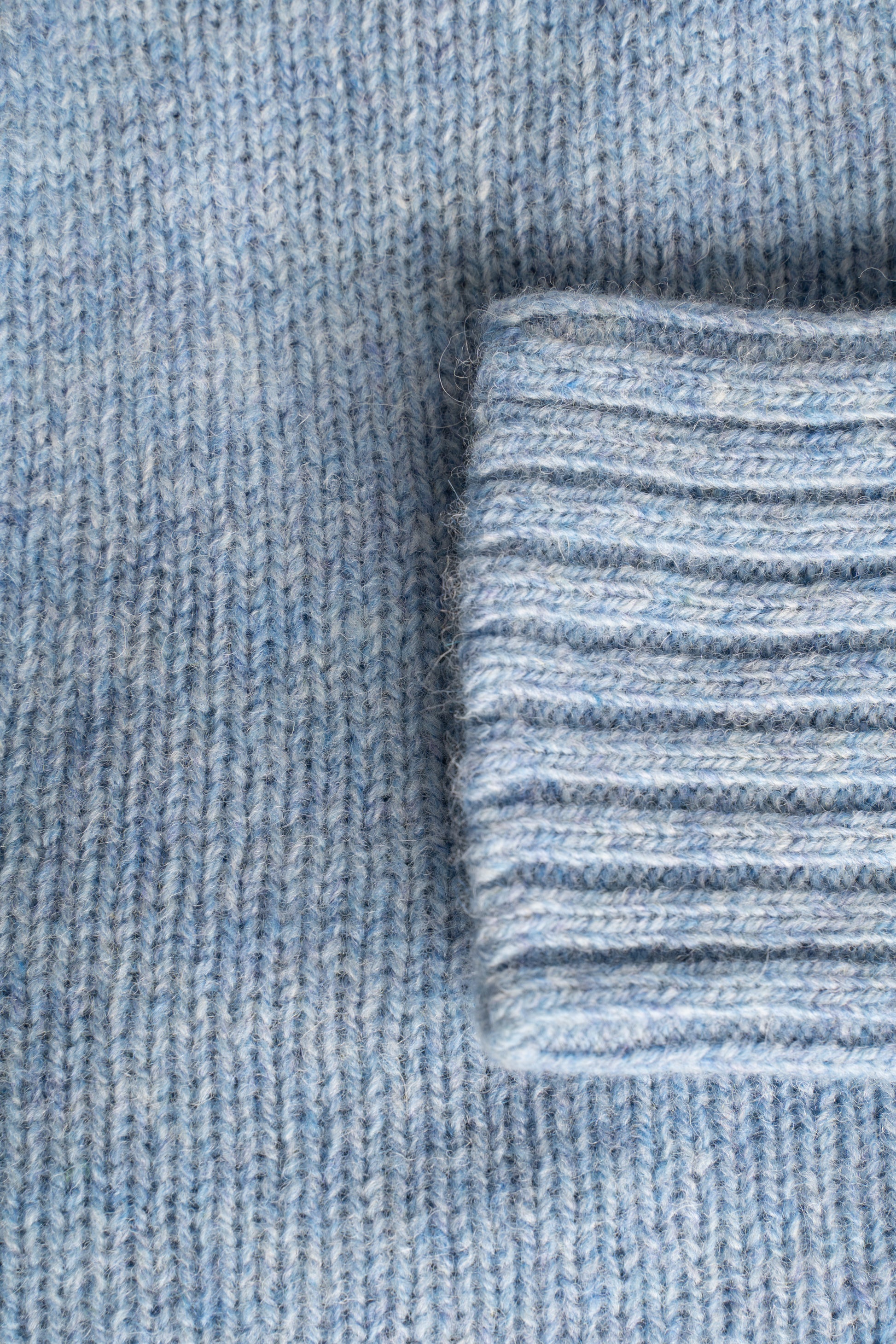 Harley Of Scotland - Pull Shetland Col Rond (Glacier)