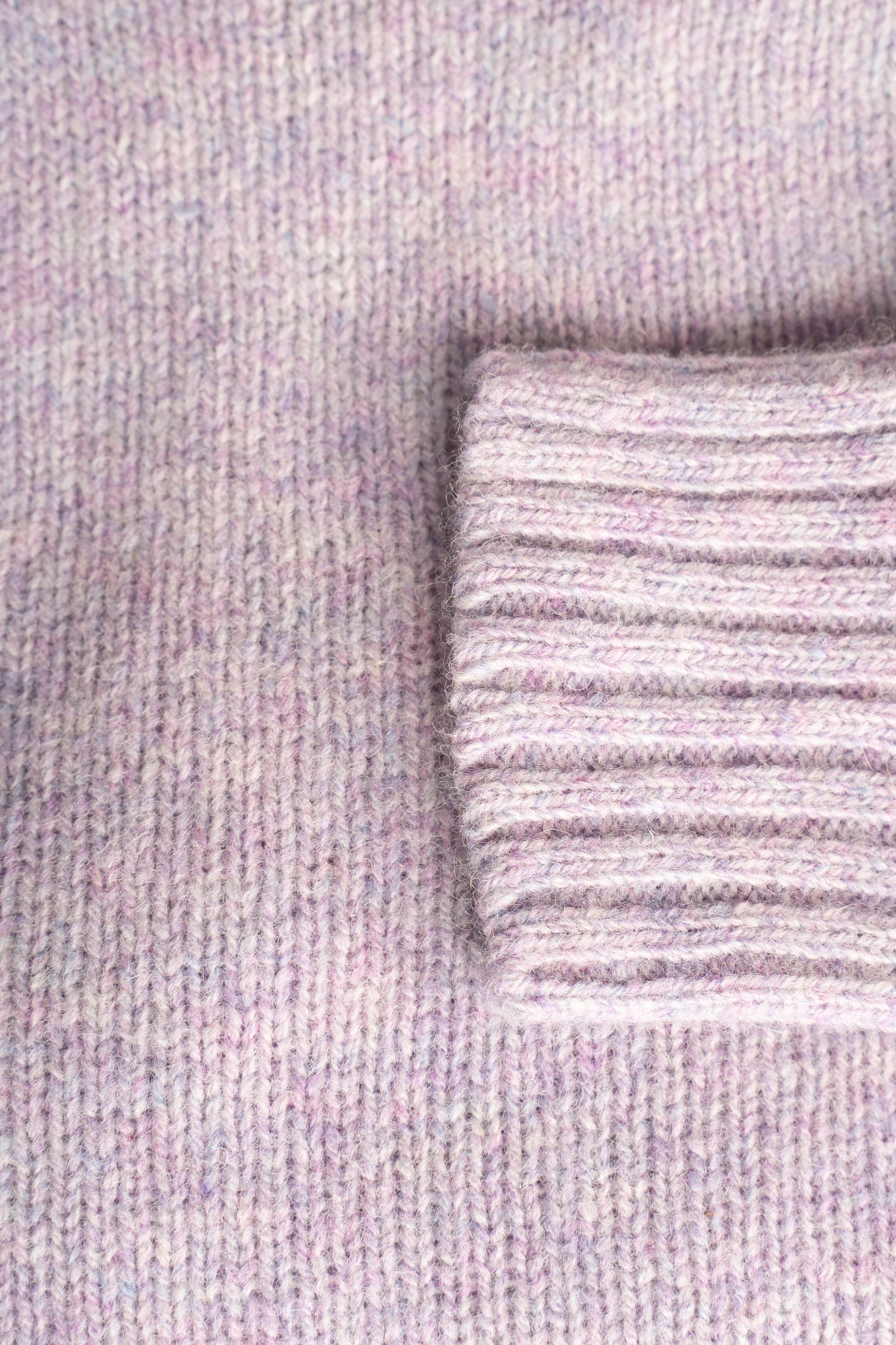 Harley Of Scotland - Pull Shetland Col Rond (Heliotrope)