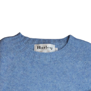 Harley Of Scotland - Pull Shetland Col Rond (Ice Sea)