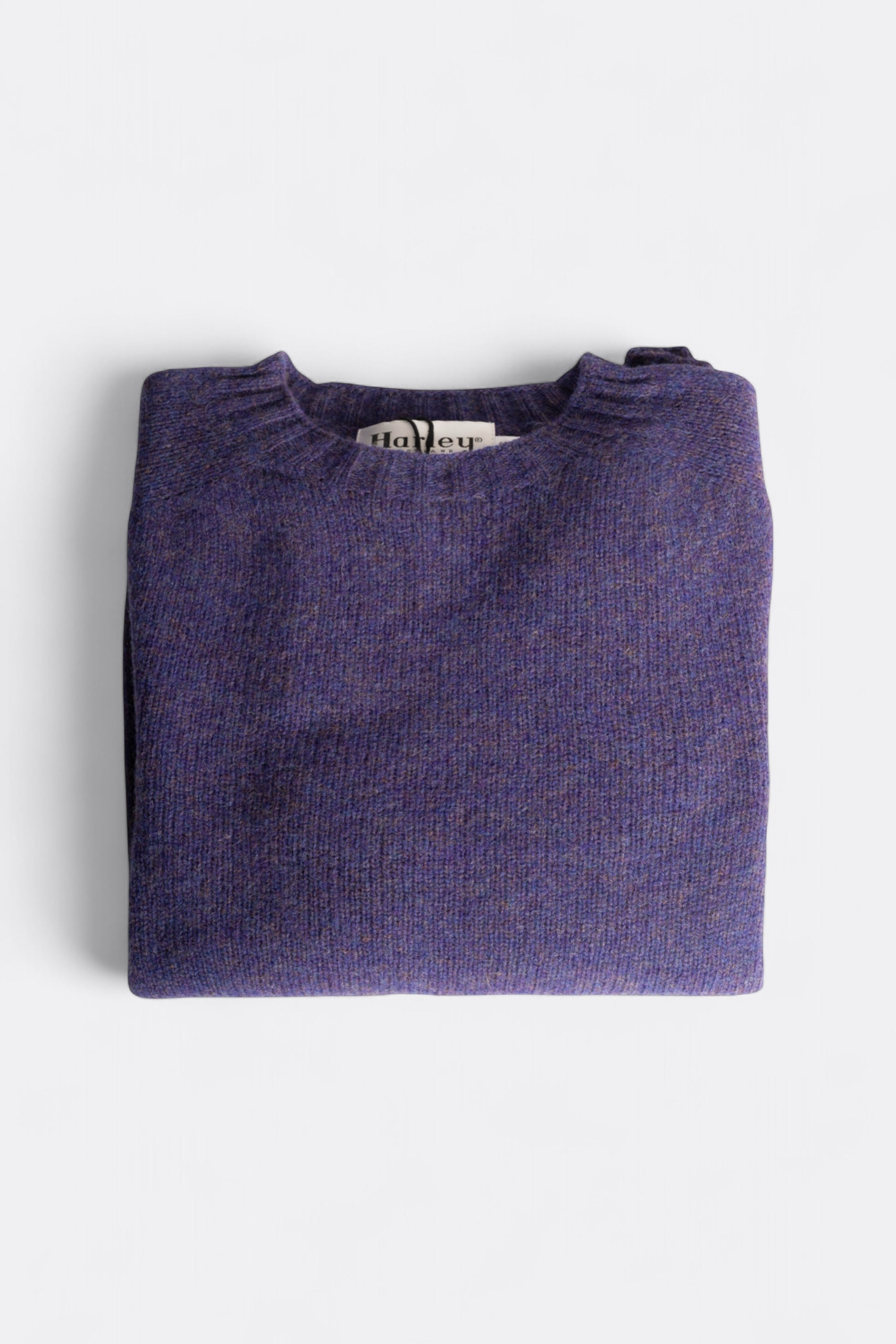 Harley Of Scotland - Pull Shetland Col Rond (Iris)